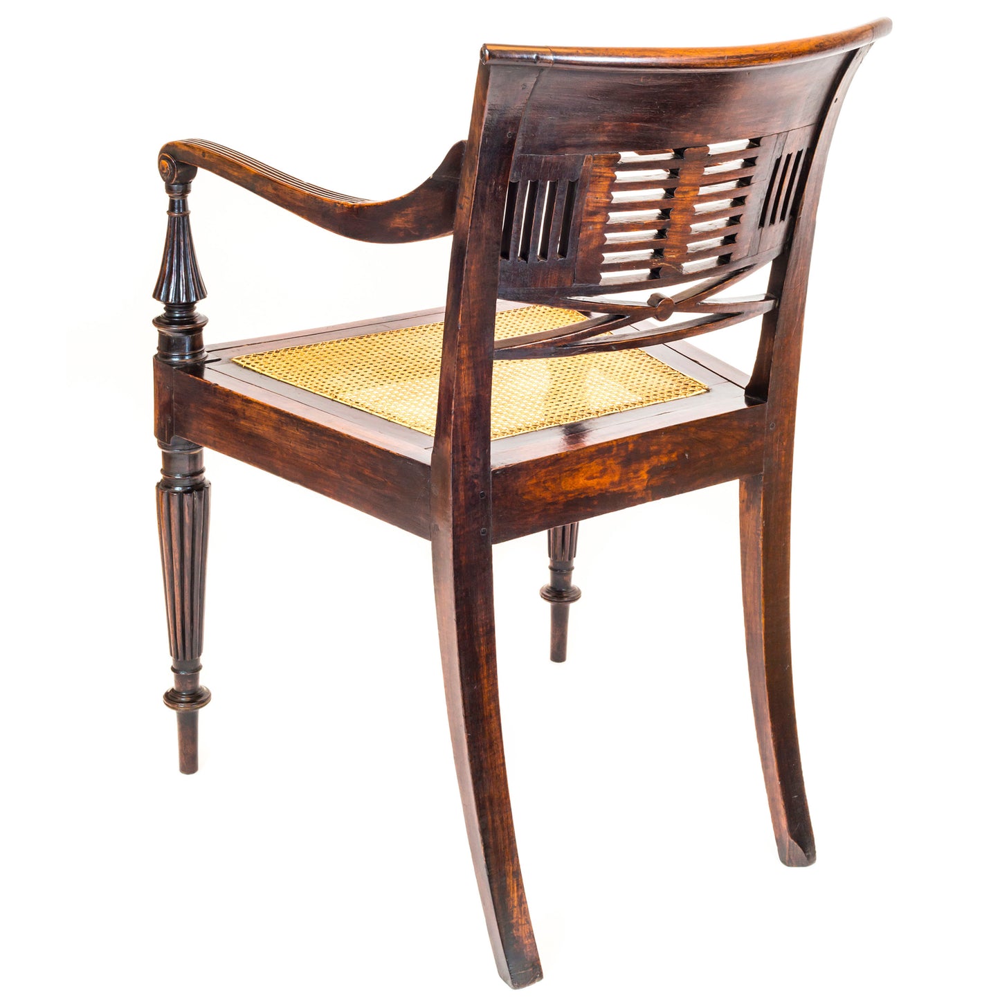 Regency Colonial Padouk Open Armchair, possibly Anglo-Chinese