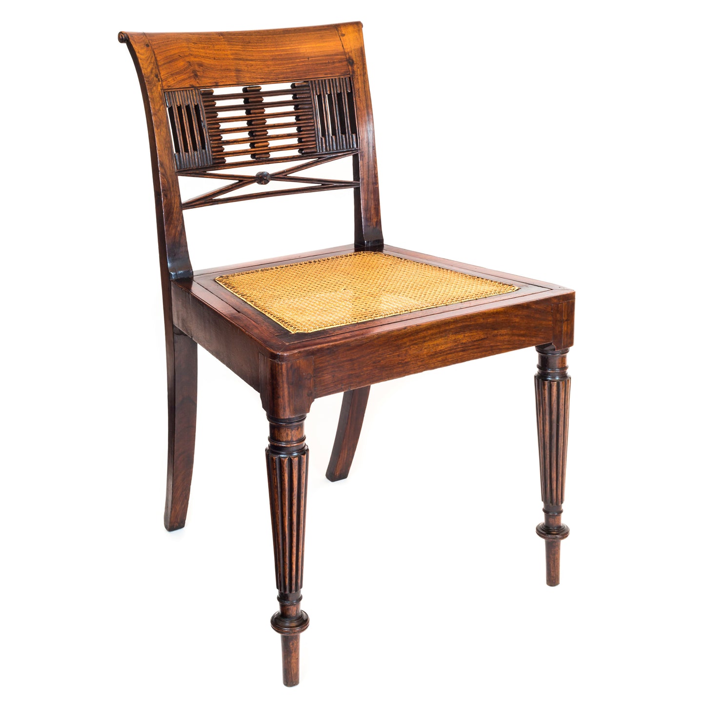English Colonial Regency Padouk Side Chair