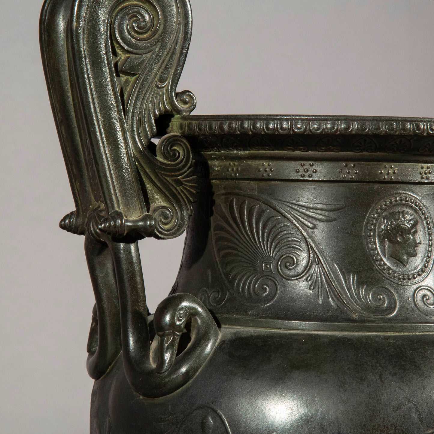 Pair of 19th Century Grand Tour Bronze Volute Kraters