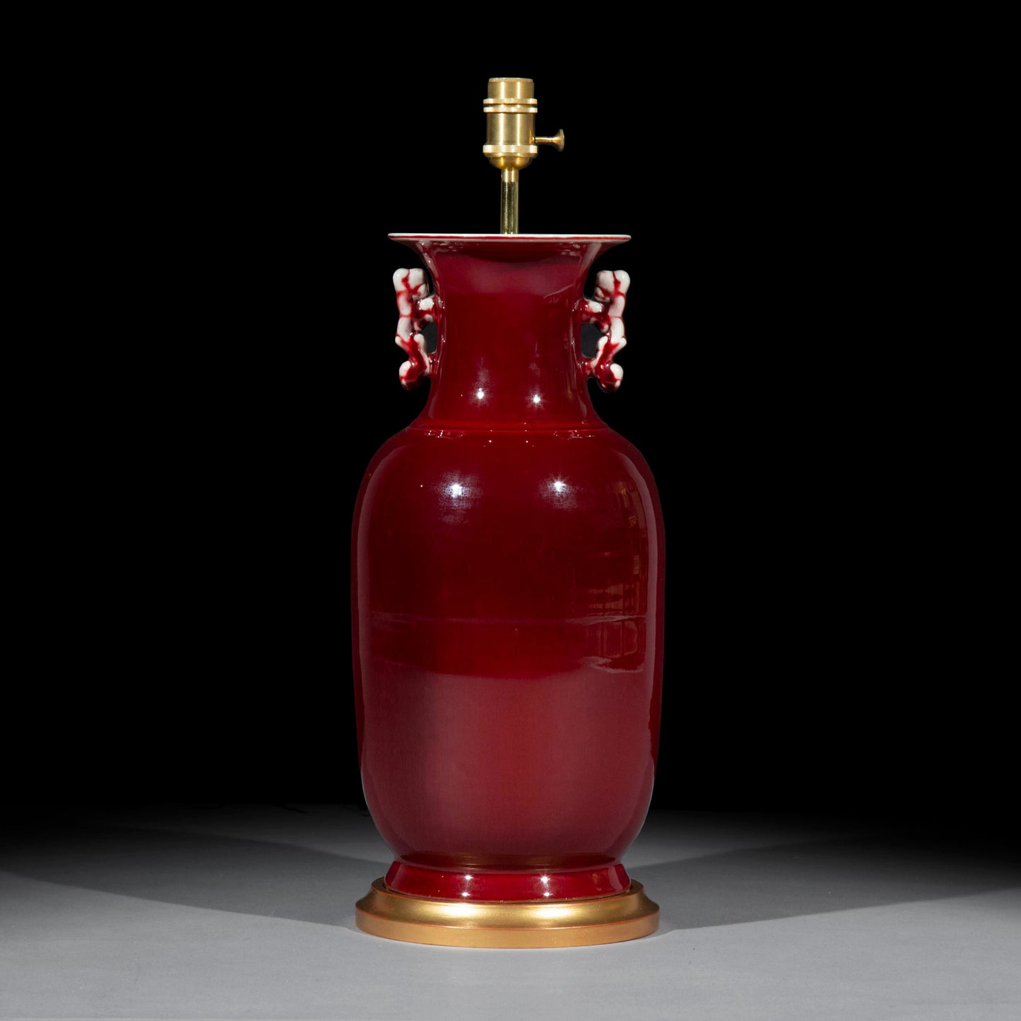 Chinese Sang de Boeuf Vase Lamp