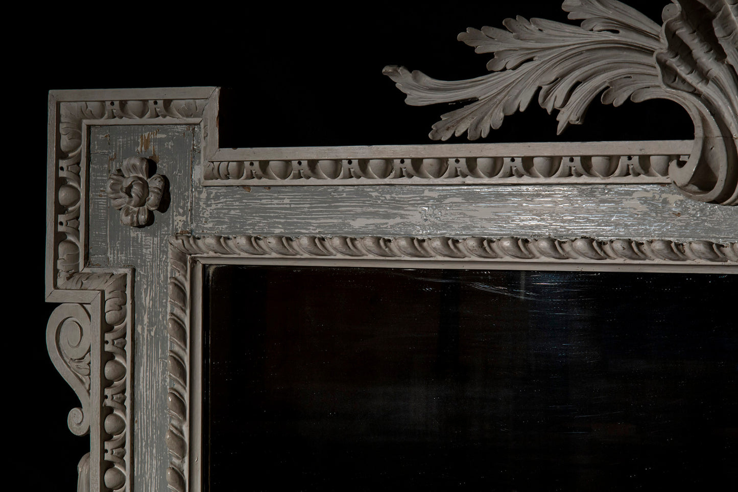 Antique Painted Palladian Overmantel Mirror