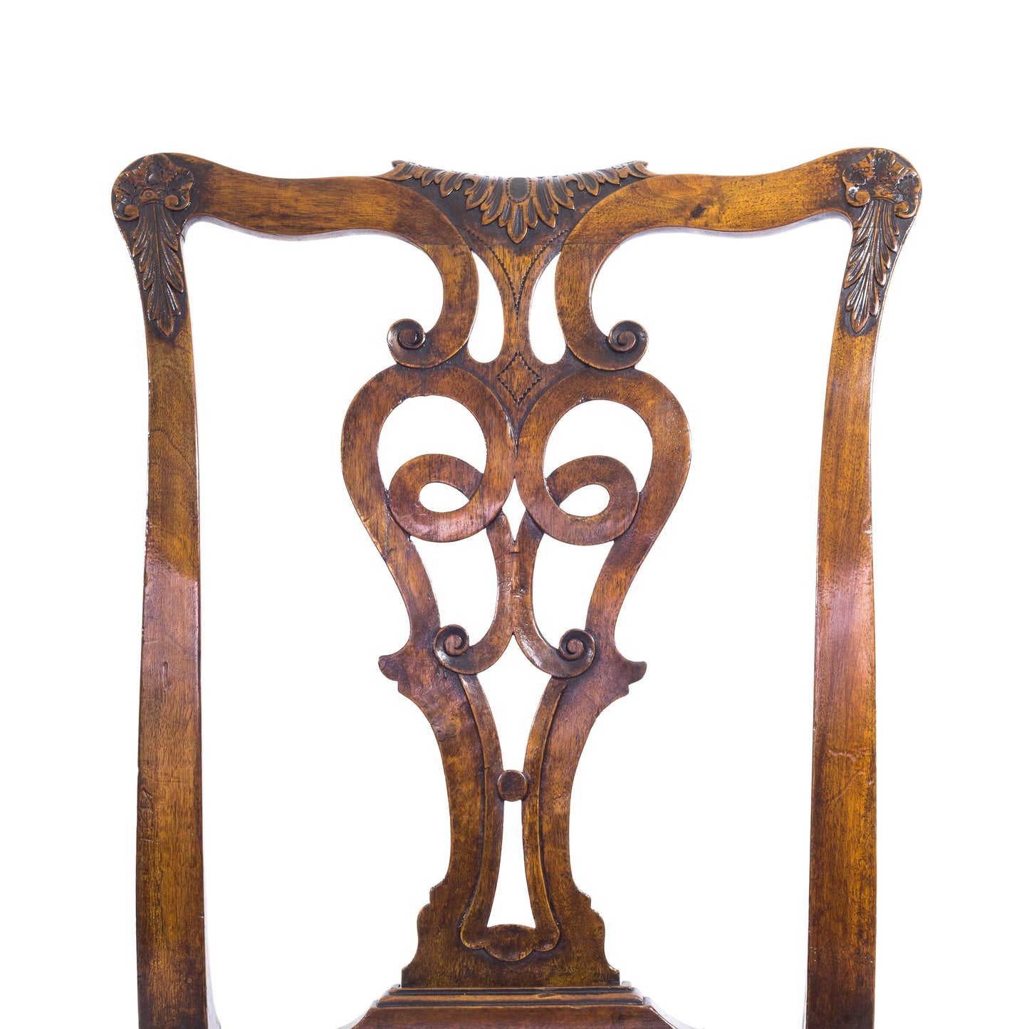 Set of Eight Irish George II Style Walnut Chairs