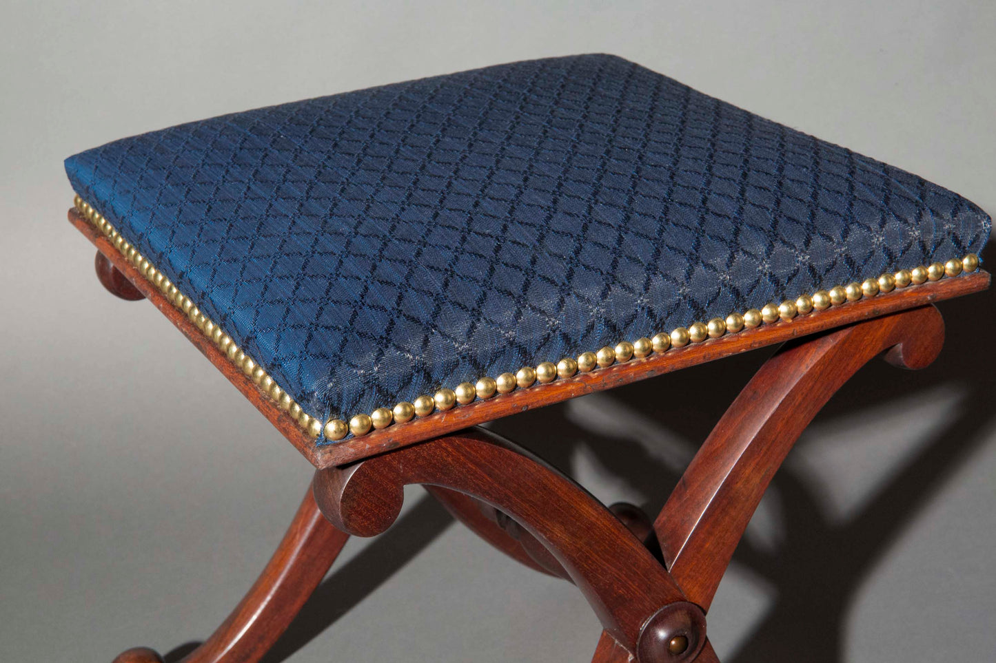 Fine Regency X-Frame Stool in the manner of Gillows