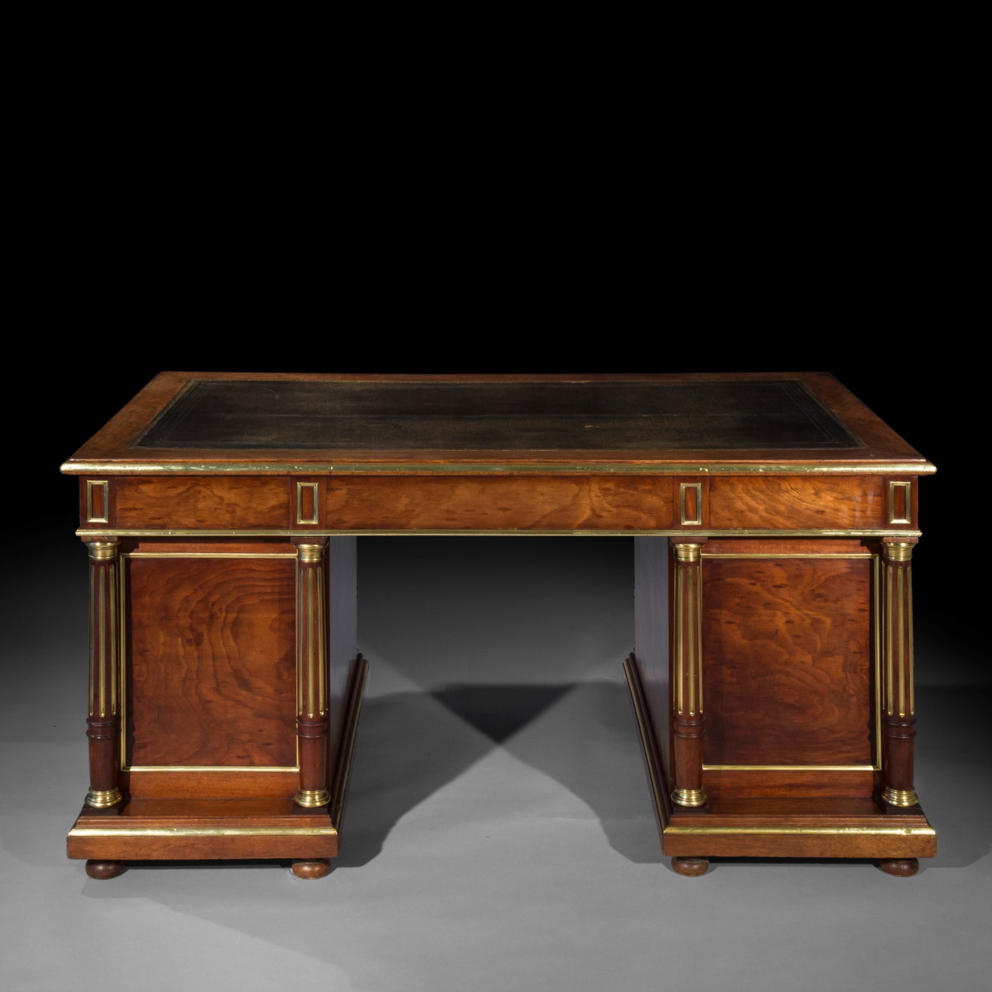 Superb Louis XVI Style Brass Mounted Desk