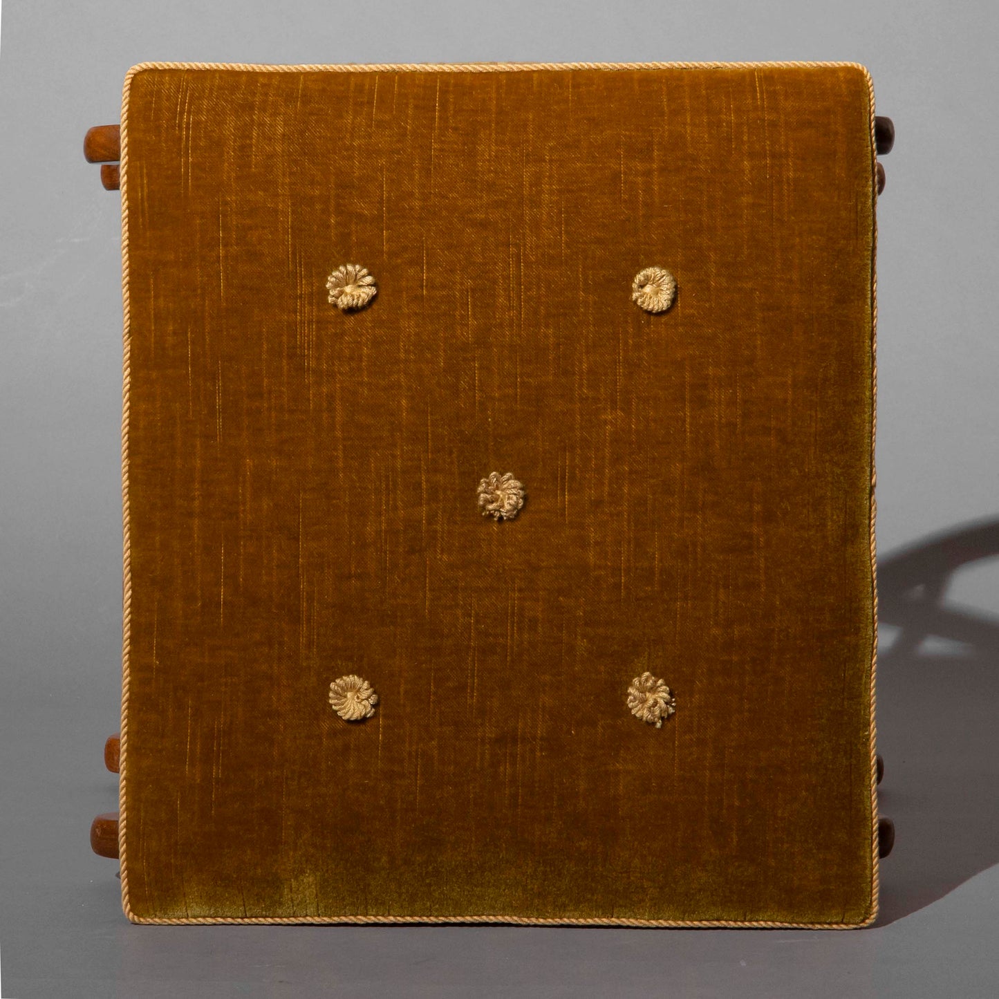 Regency X-Frame Stool with Greek Key Border