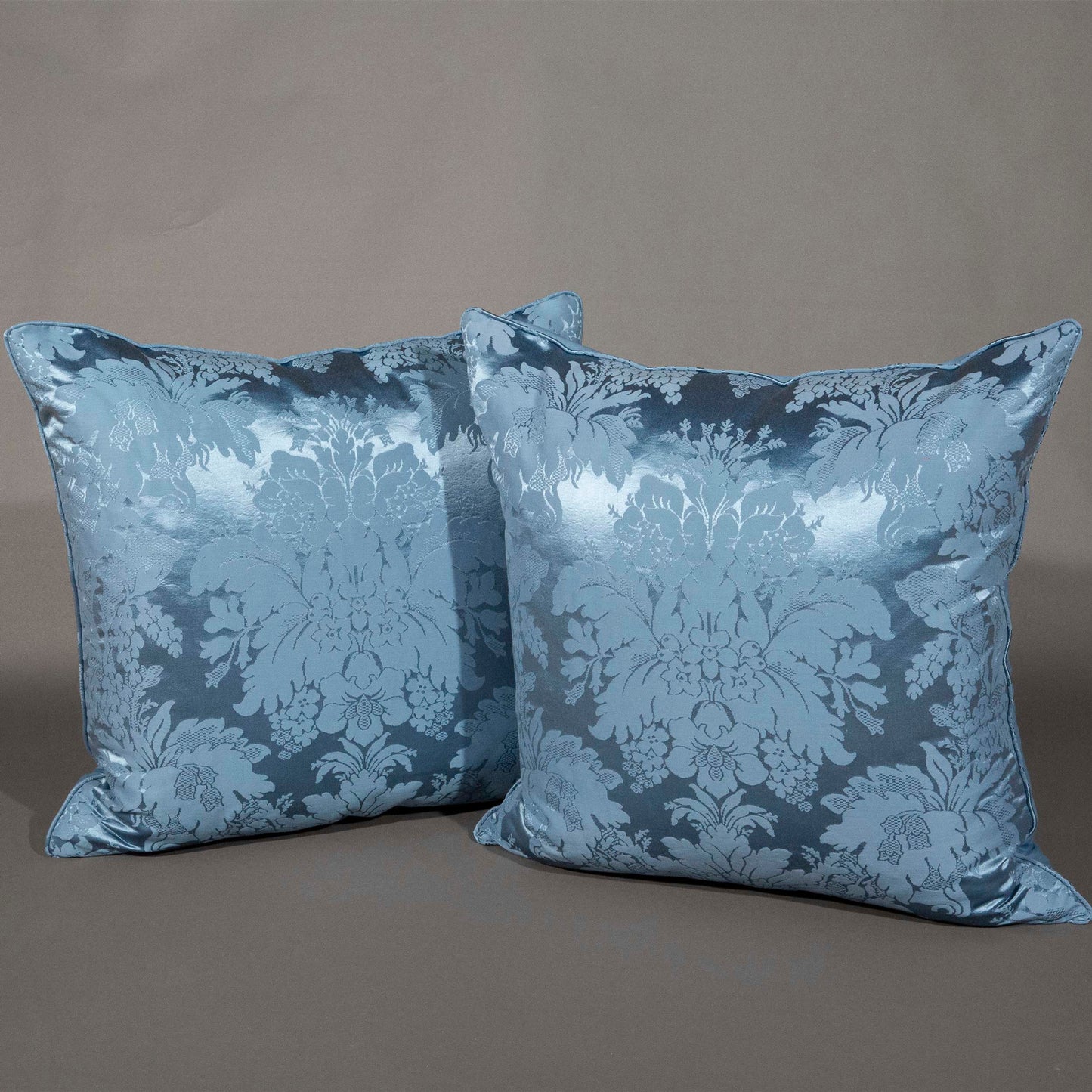 Piped Silk Damask Cushions