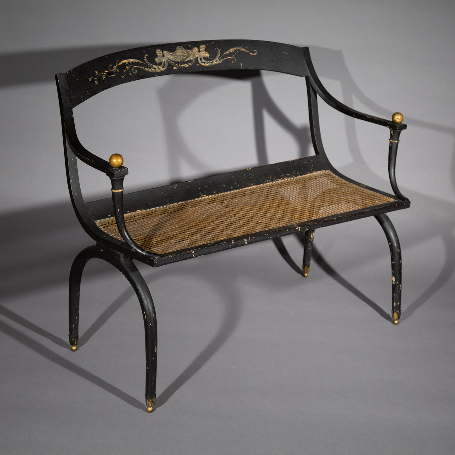 Madeleine Castaing Neoclassical Painted Bench