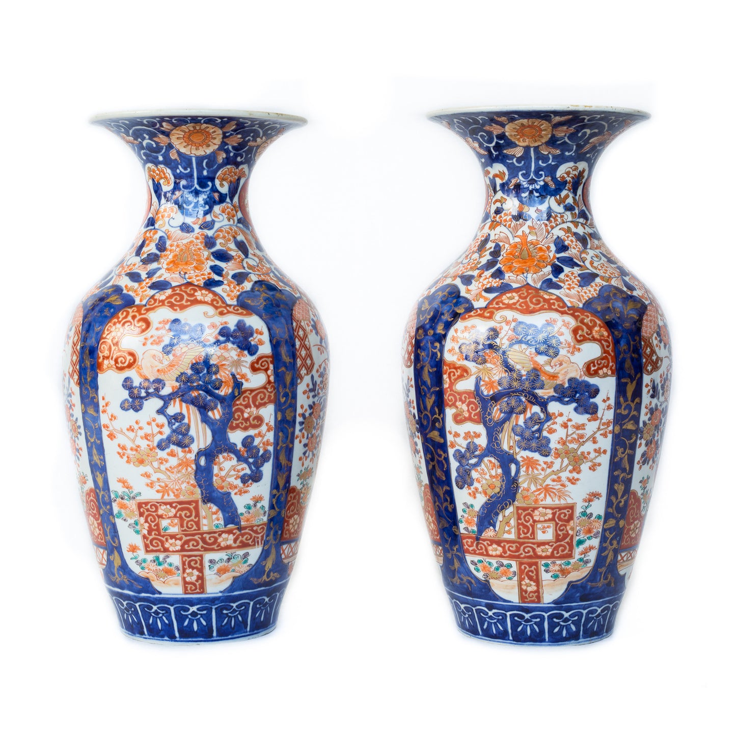 Pair of Large Meiji Period Imari Vases