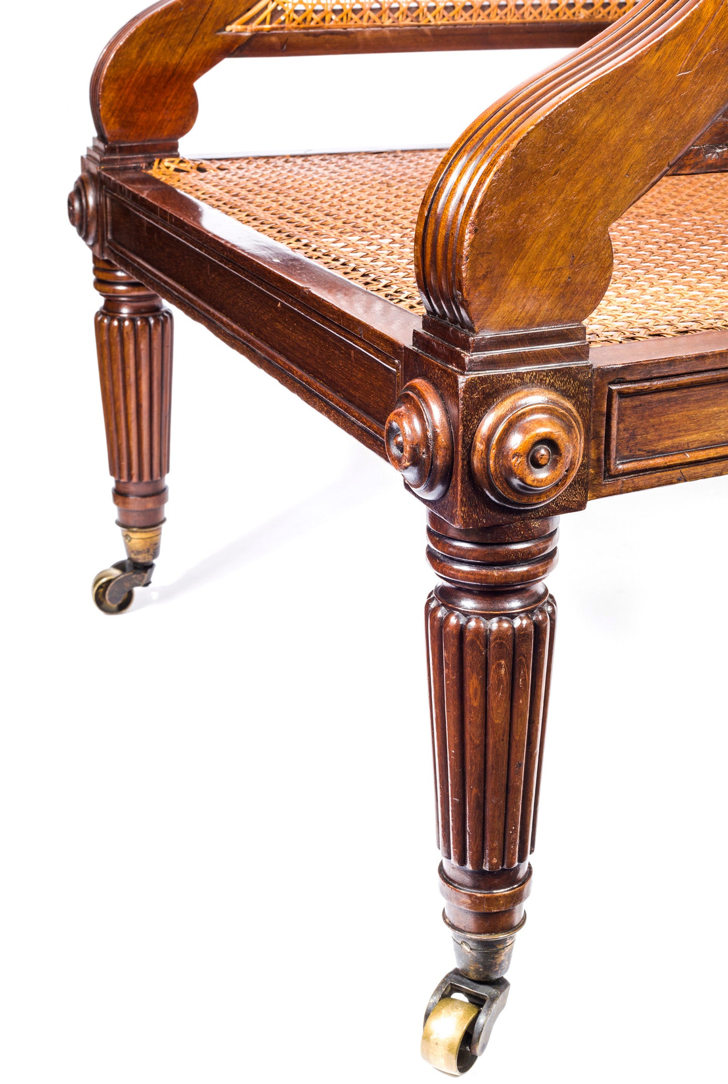Fine Regency Mahogany Library Bergère Armchair Attributed to Gillows