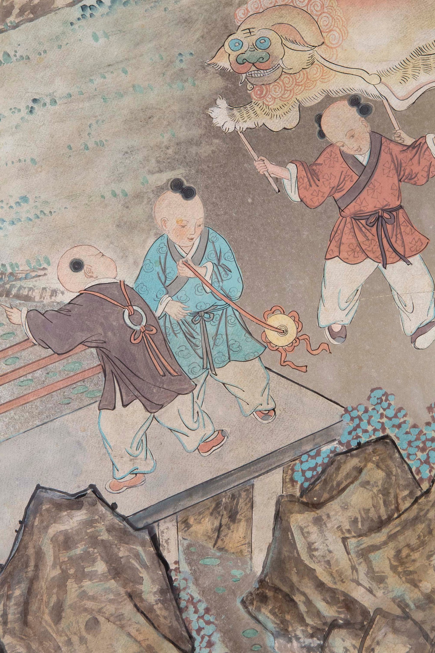 Fine Chinese Silvered and Hand-Painted 'One Hundred Boys' Screen