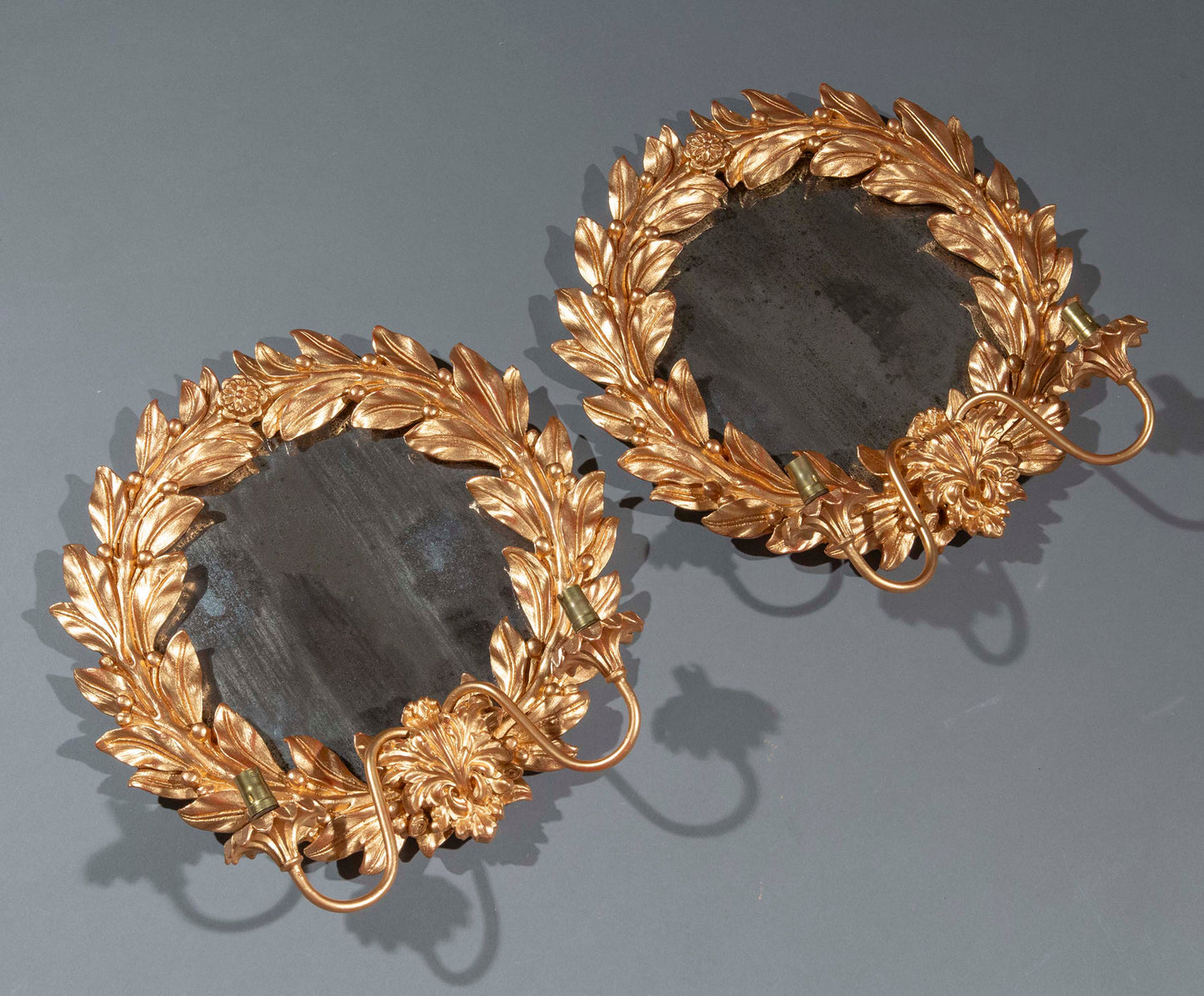 Pair of Laurel Wreath Wall Lights