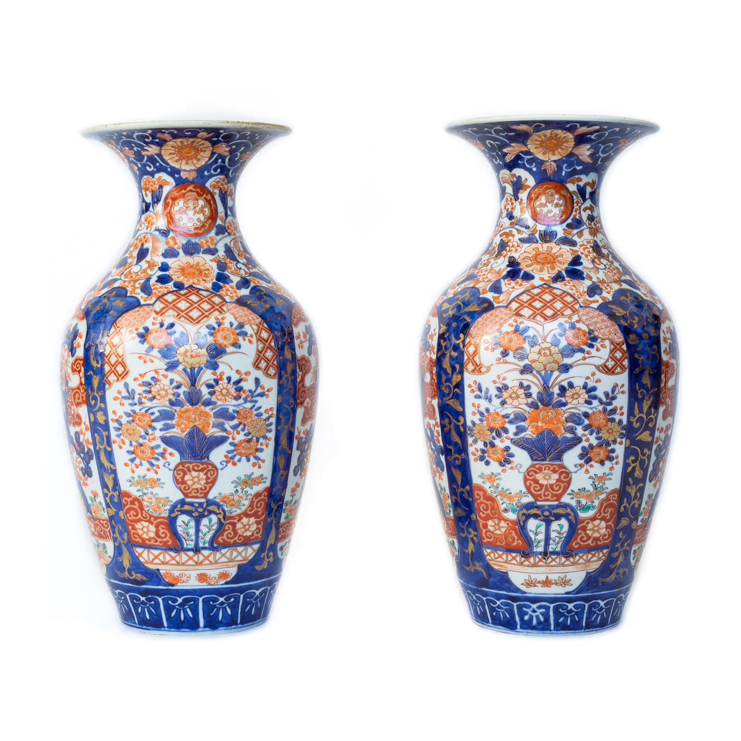 Pair of Large Meiji Period Imari Vases