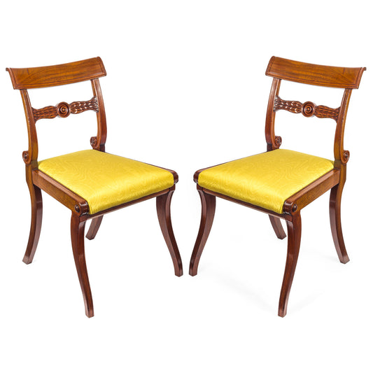 Set of Six Regency Mahogany Klismos Dining Chairs