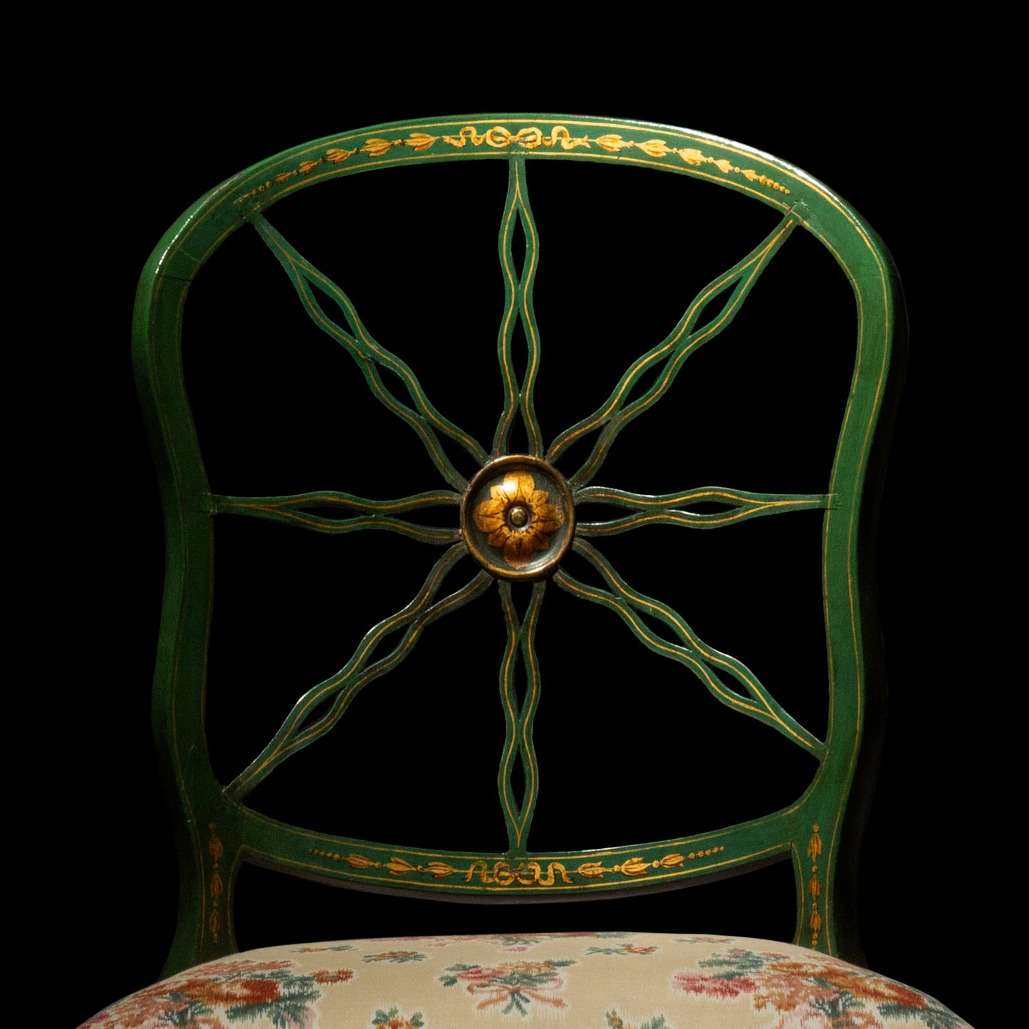 Pair of 19th Century Green Painted Side Chairs