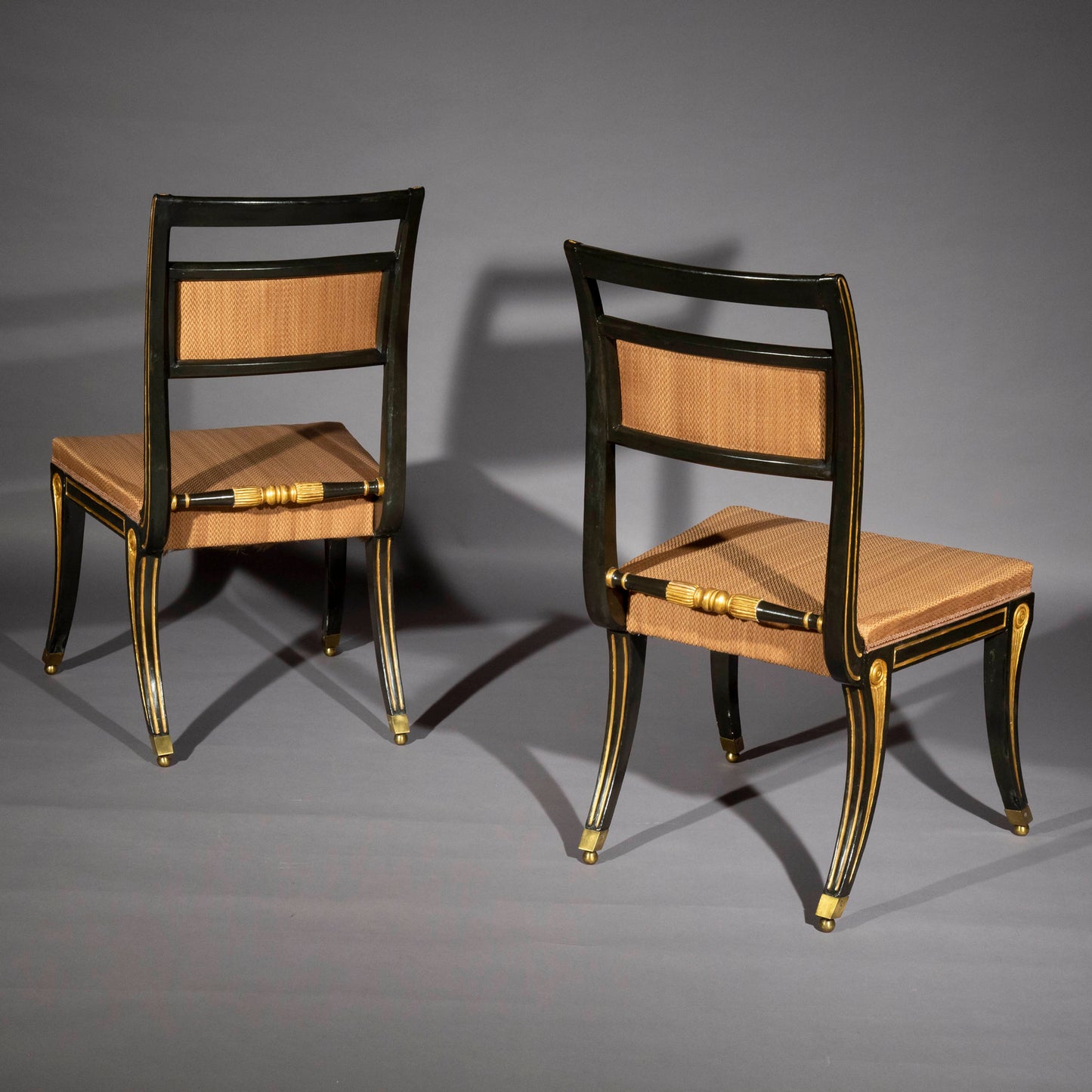 Pair of Regency Painted and Gilt Klismos Chairs