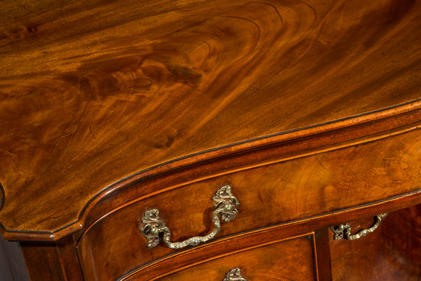George III Serpentine Kneehole Desk or Chest of Drawers
