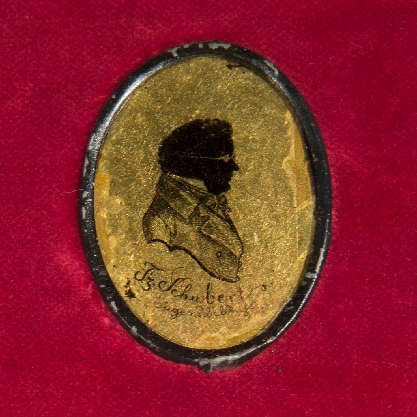 19th Century Verre Églomisé Silhouettes of Classical Composers