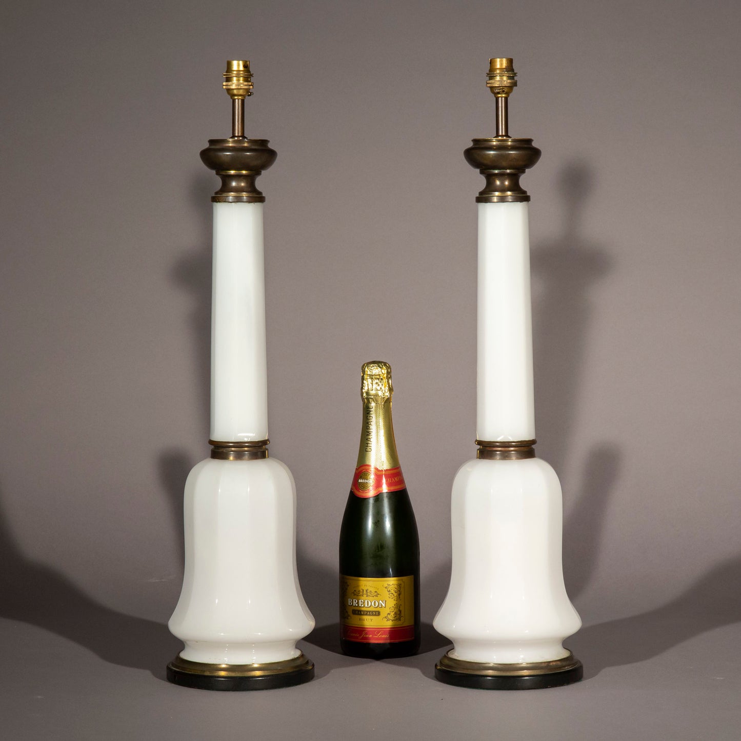 Pair of 19th Century Opaline Glass Lamps