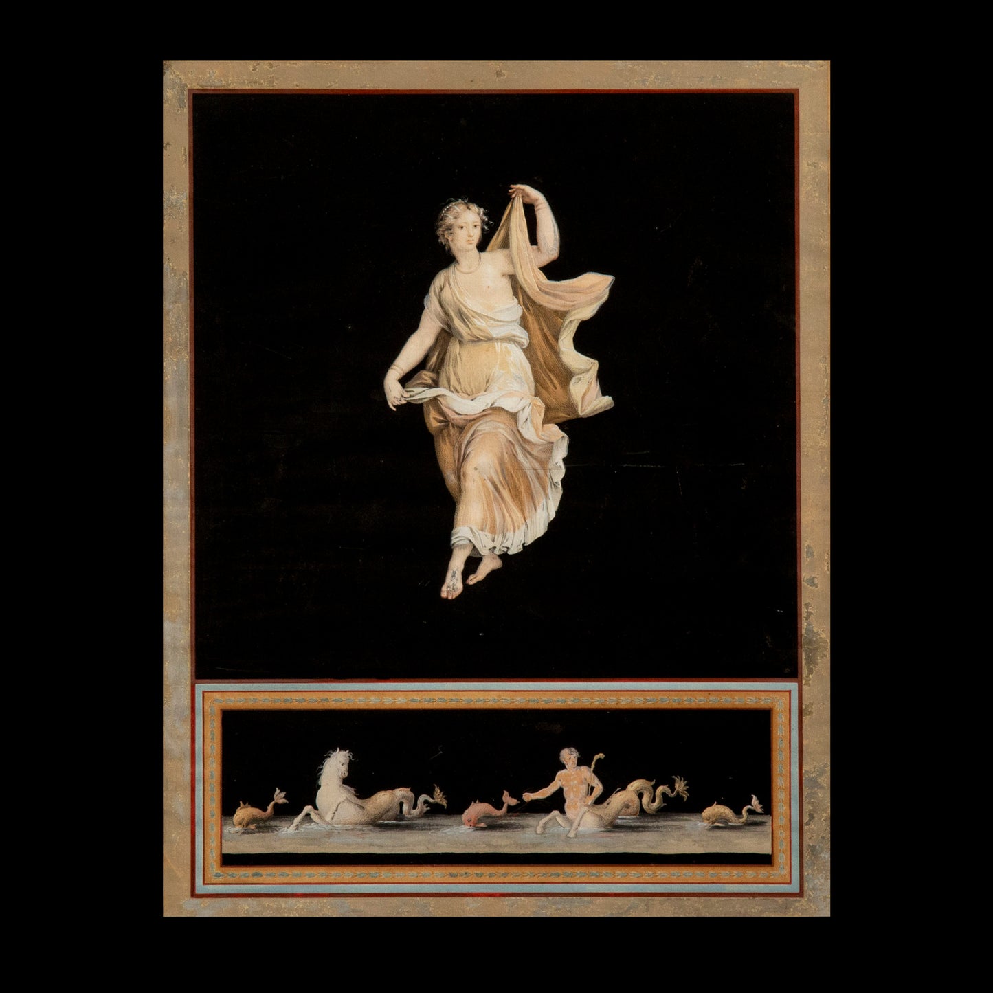 Pair of Michelangelo Maestri 'Pompeian' Gouaches