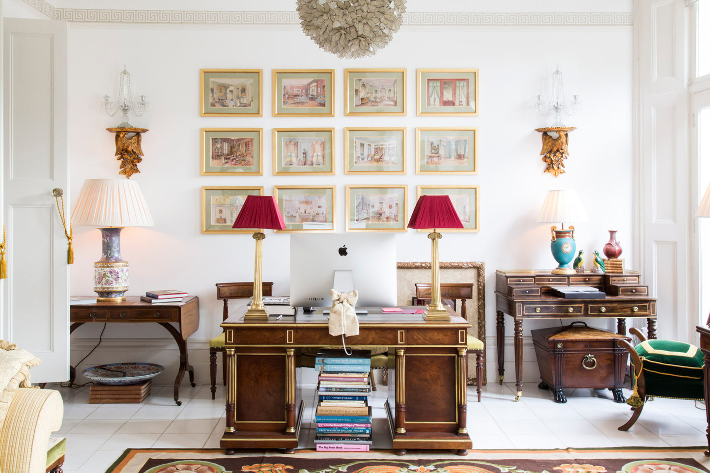 Pair of Ionic Column Table Lamps