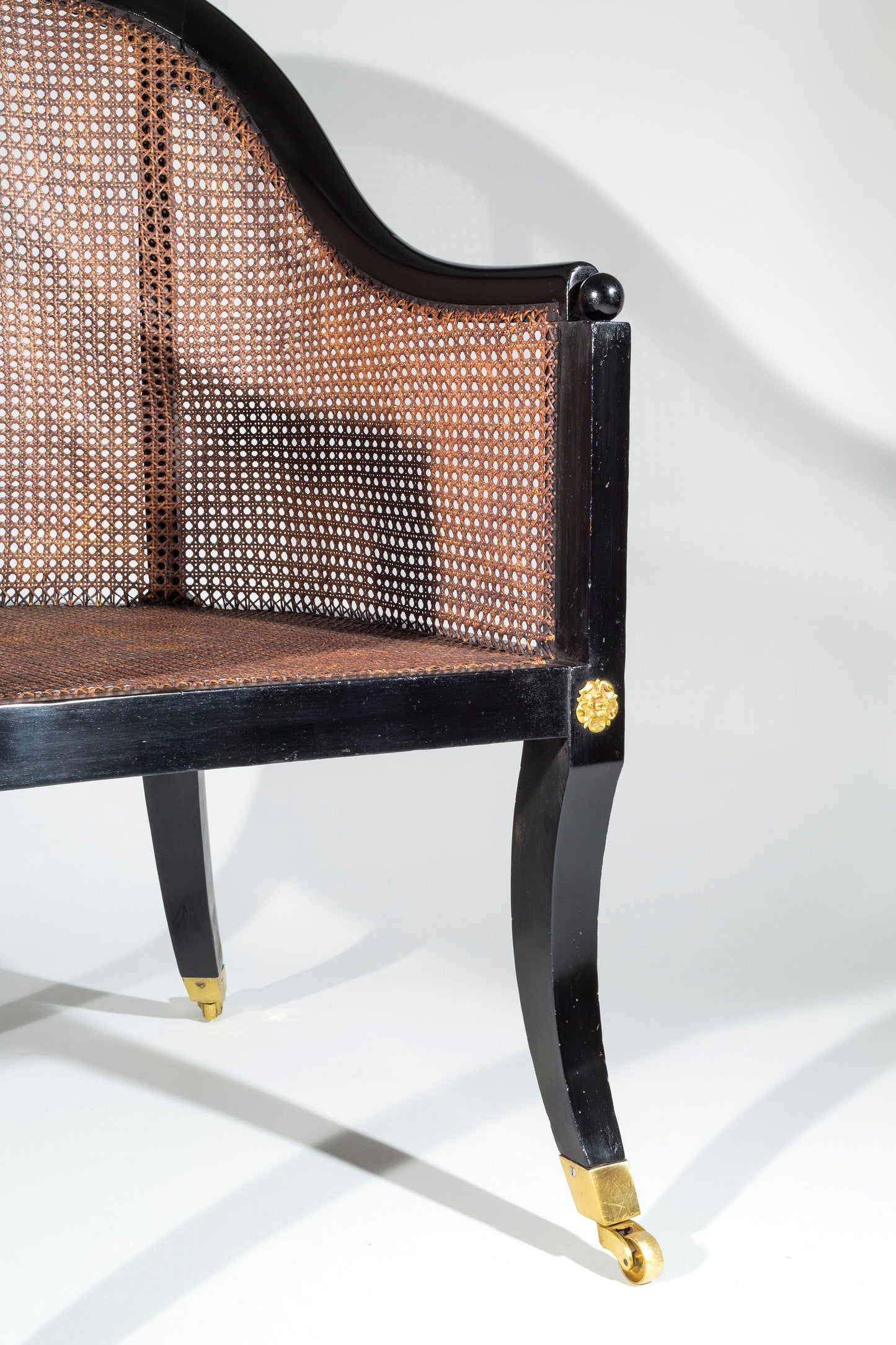 Regency Ebonised Klismos Bergere Armchair, attributed to Gillows