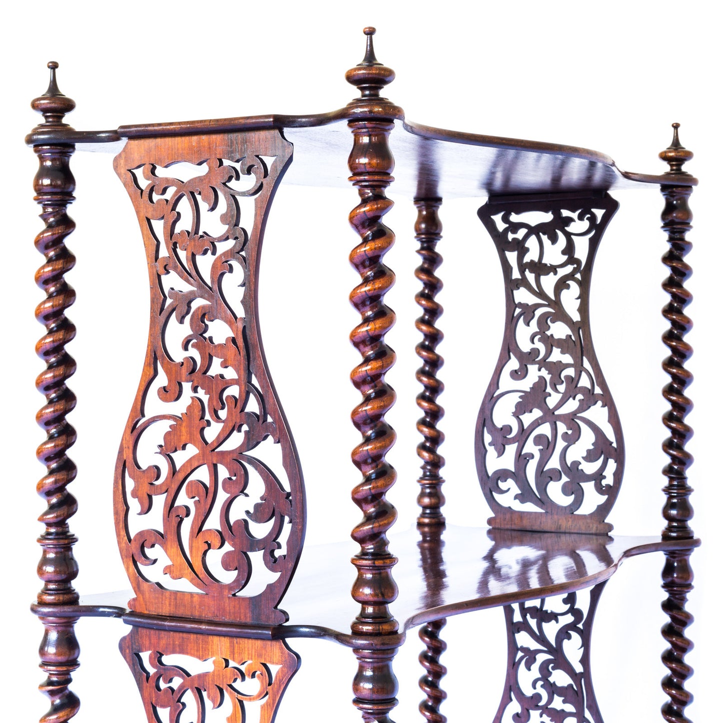 Fine Victorian Gothic Serpentine Whatnot