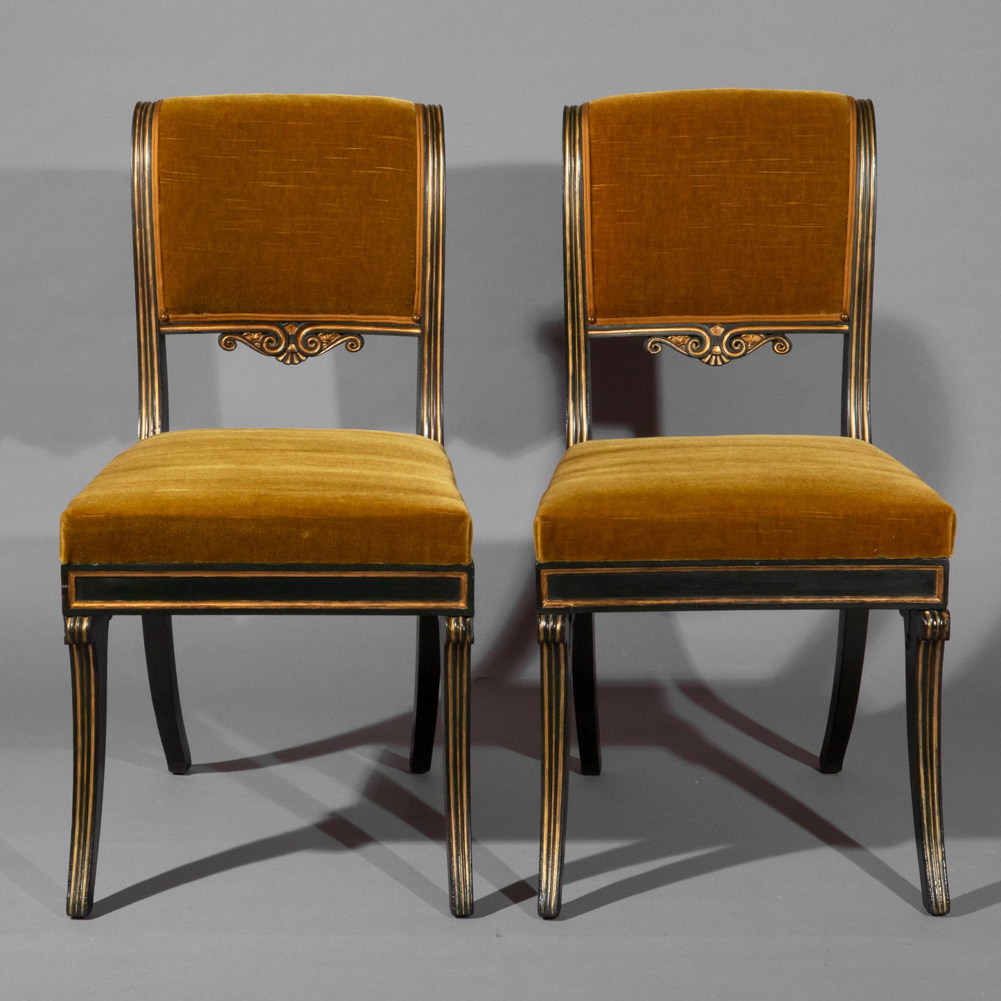 Pair of Regency Painted Klismos Chairs