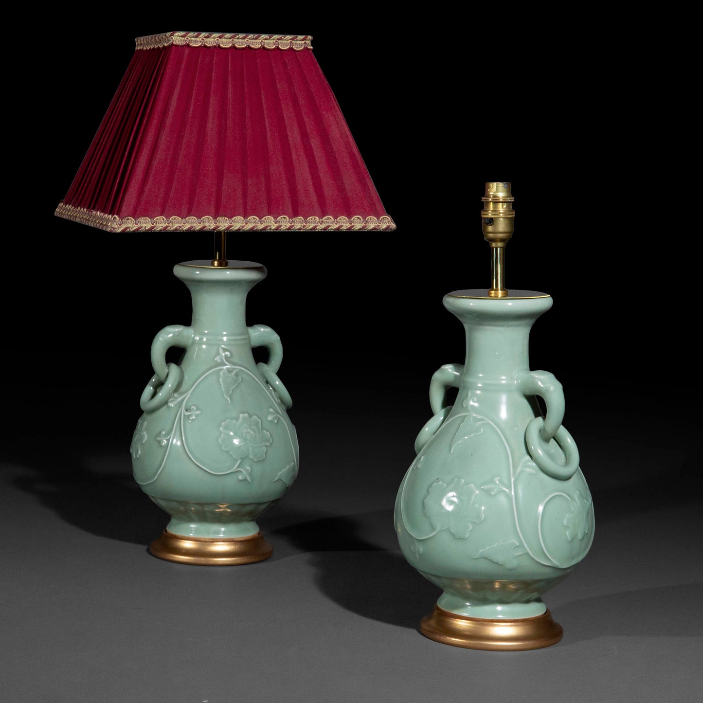 Pair of Chinese Celadon Longquan Vases as Lamps