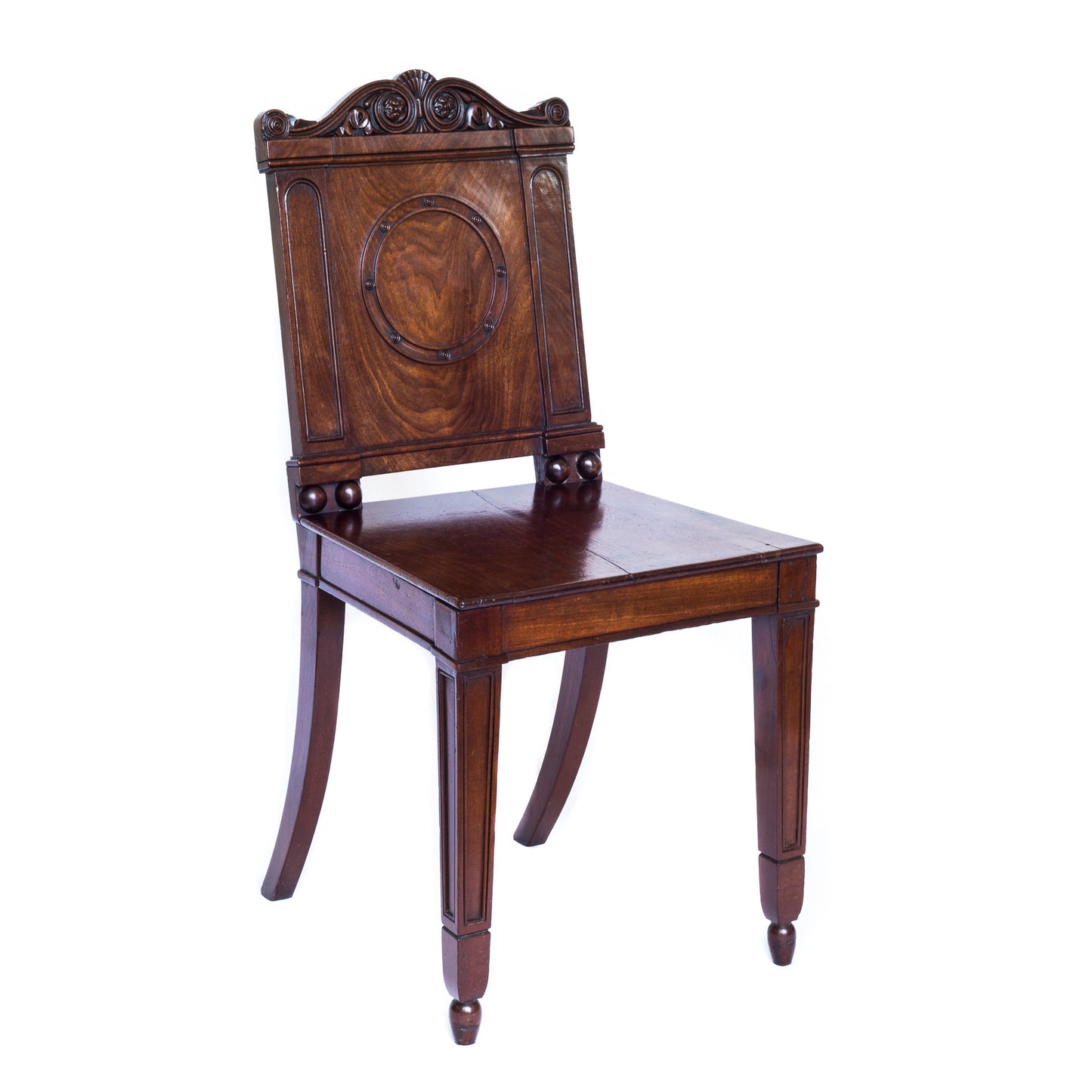 Important George III Mahogany Hall Chair, attributed to Gillows