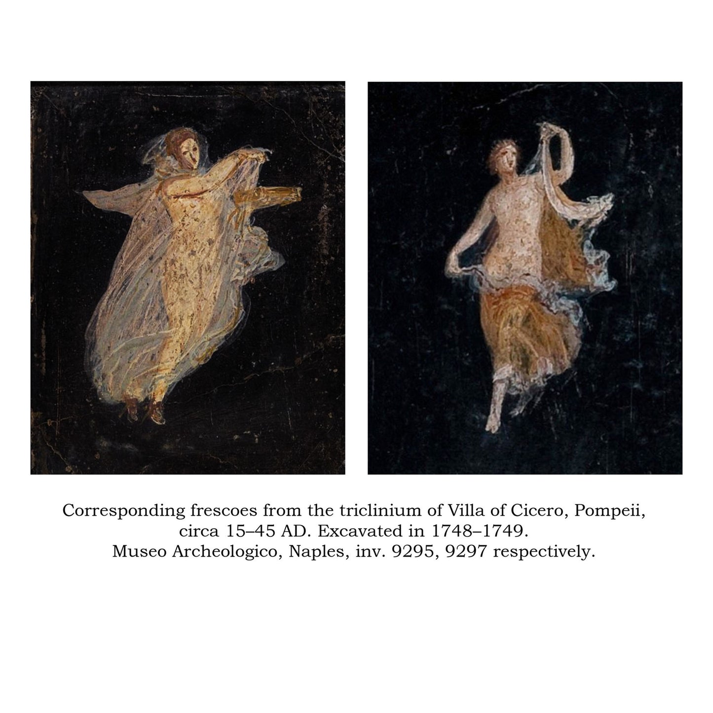 Pair of Michelangelo Maestri 'Pompeian' Gouaches