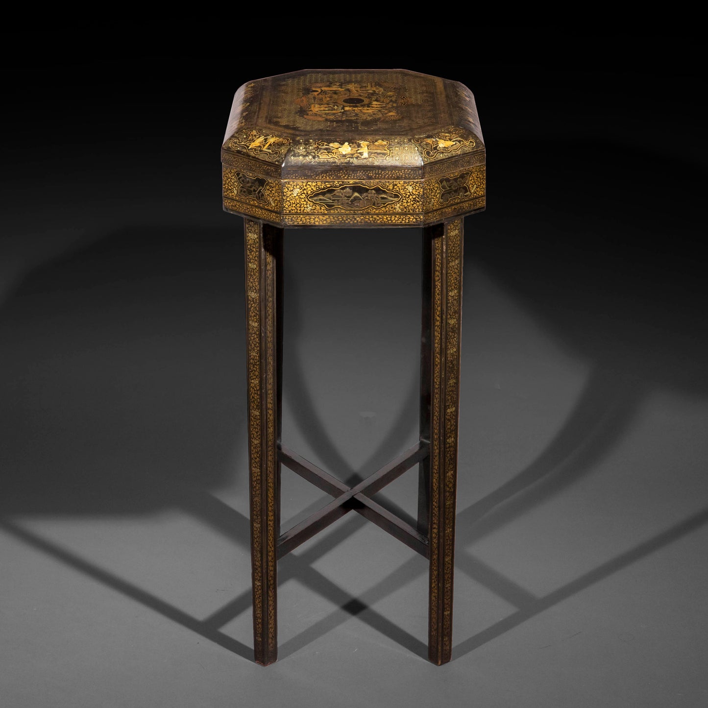 Regency Chinoiserie Black Lacquer Table