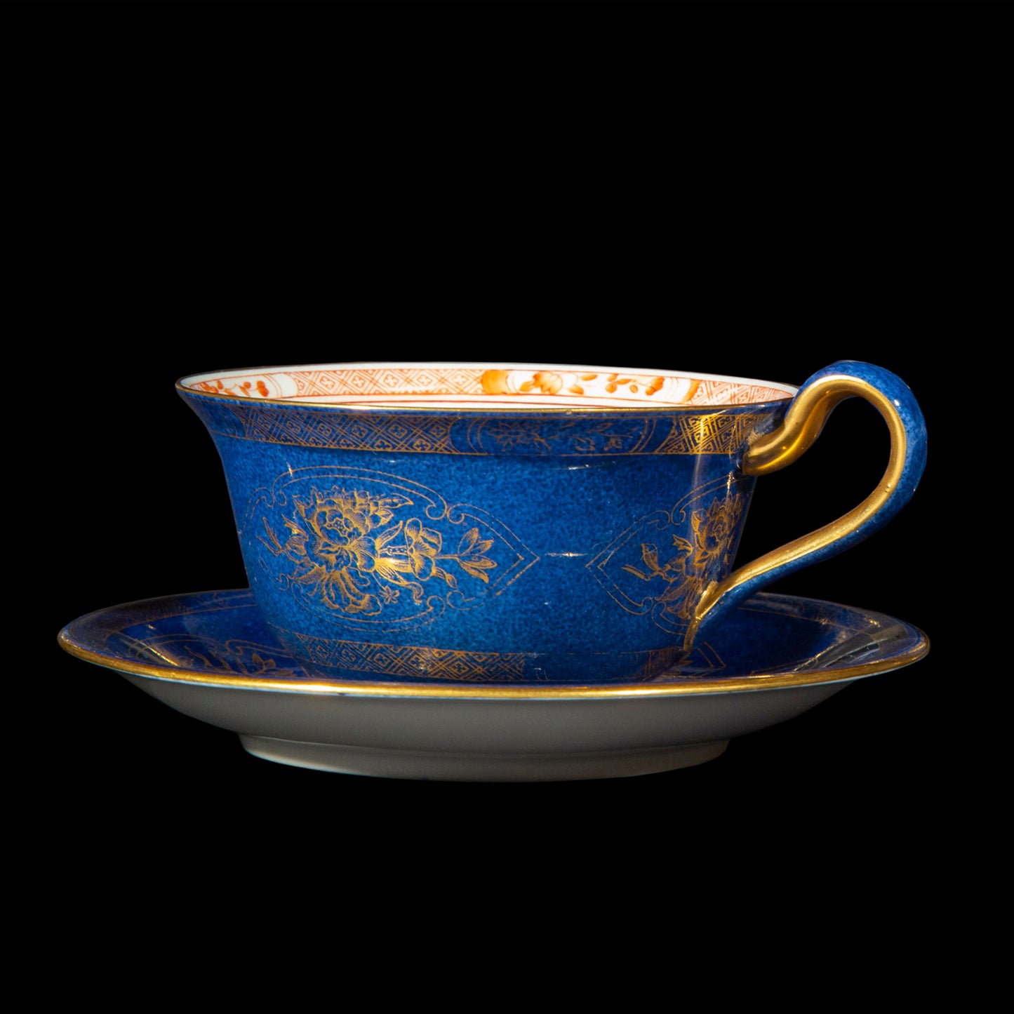 Antique Wedgwood Porcelain Chinoiserie Tea Cup and Saucer