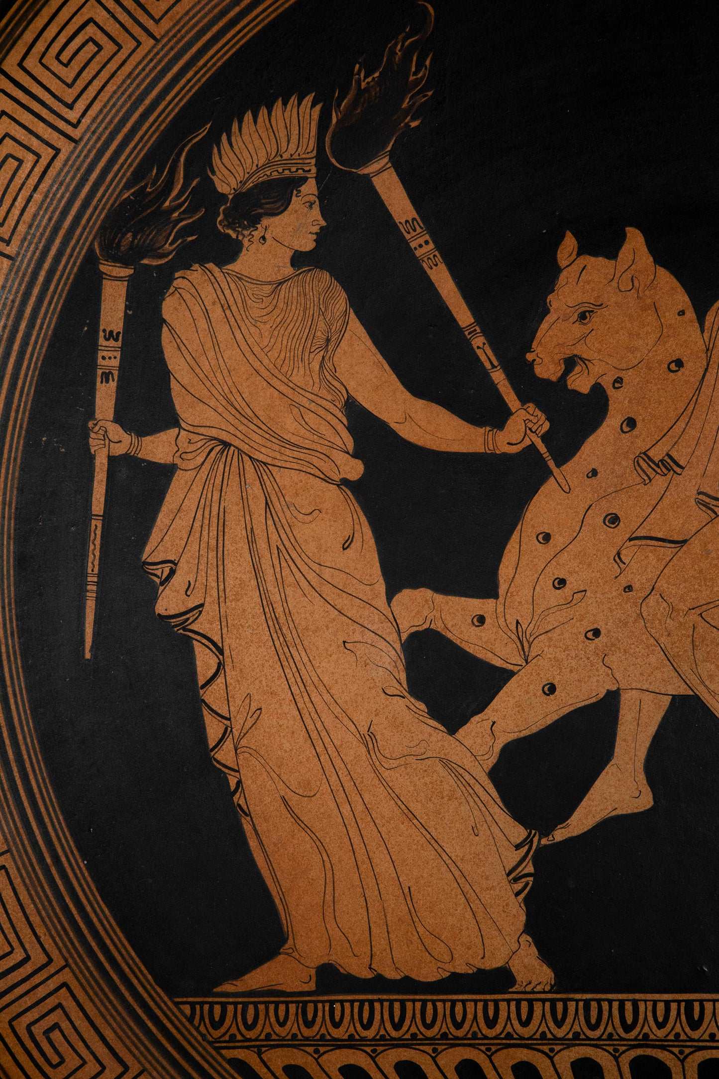 Massive Grand Tour Red Figure Pottery Charger