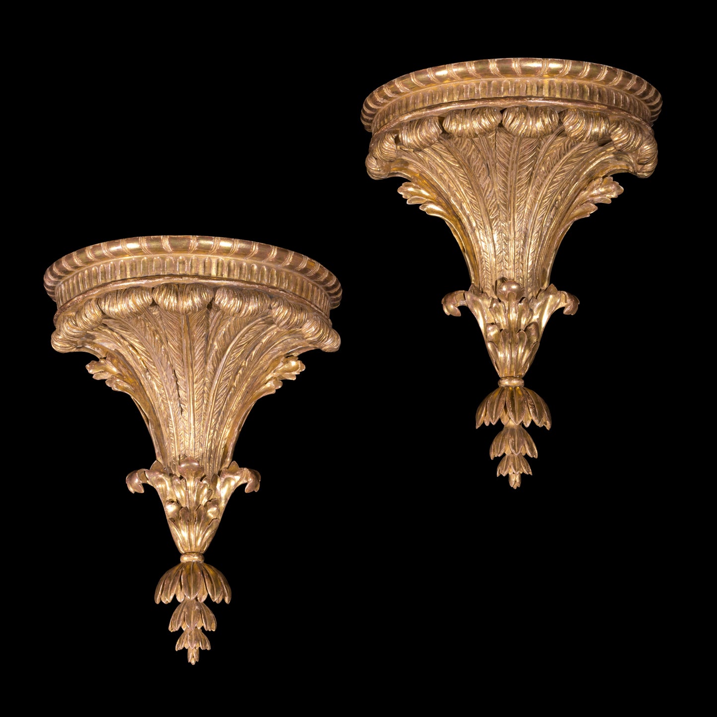 Fine Pair of George III Giltwood Wall Brackets