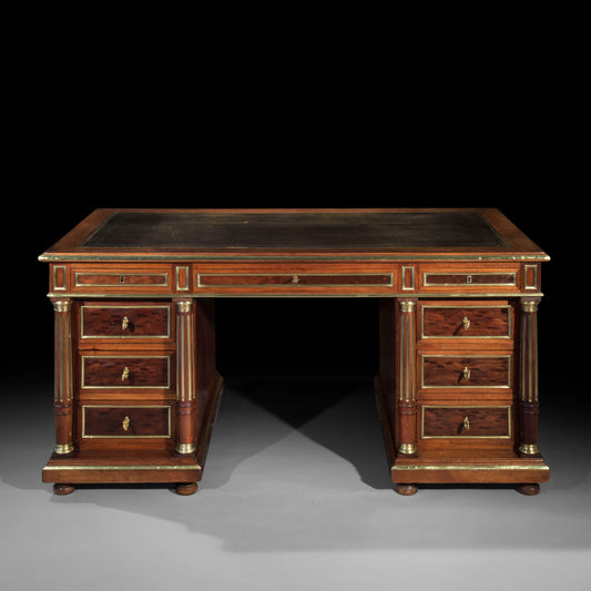 Superb Louis XVI Style Brass Mounted Desk