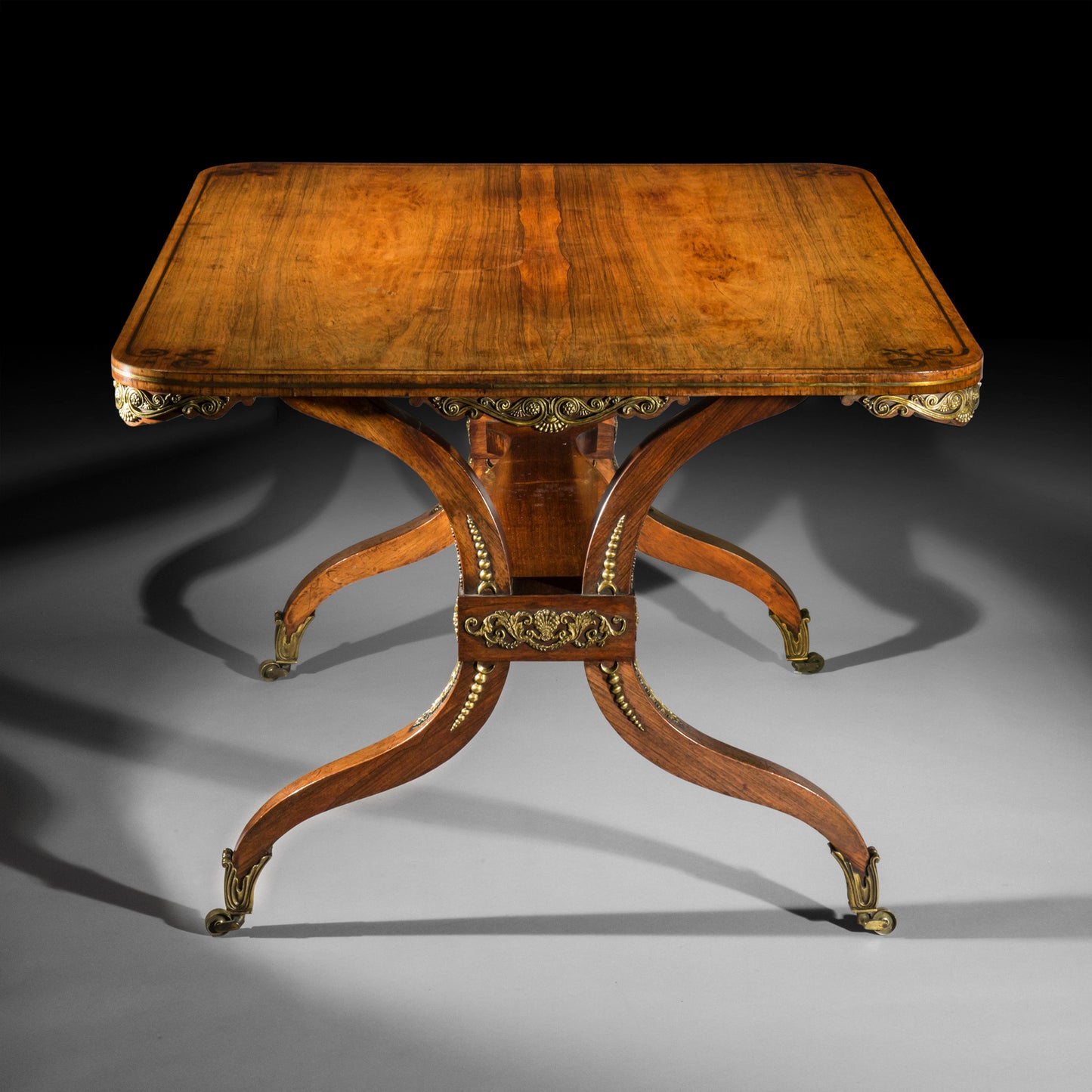 Regency Ormolu Mounted Library Table, attributed to George Oakley