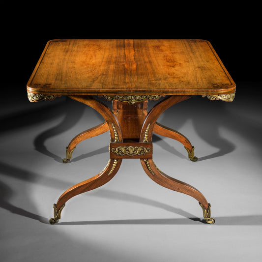 Regency Ormolu Mounted Library Table, attributed to George Oakley