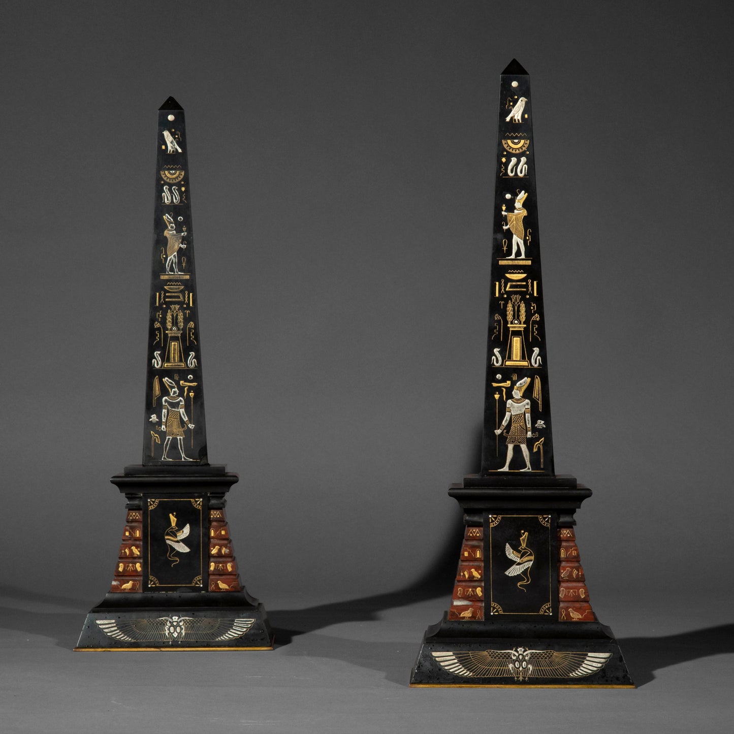 Pair of 19th Century Marble Obelisks
