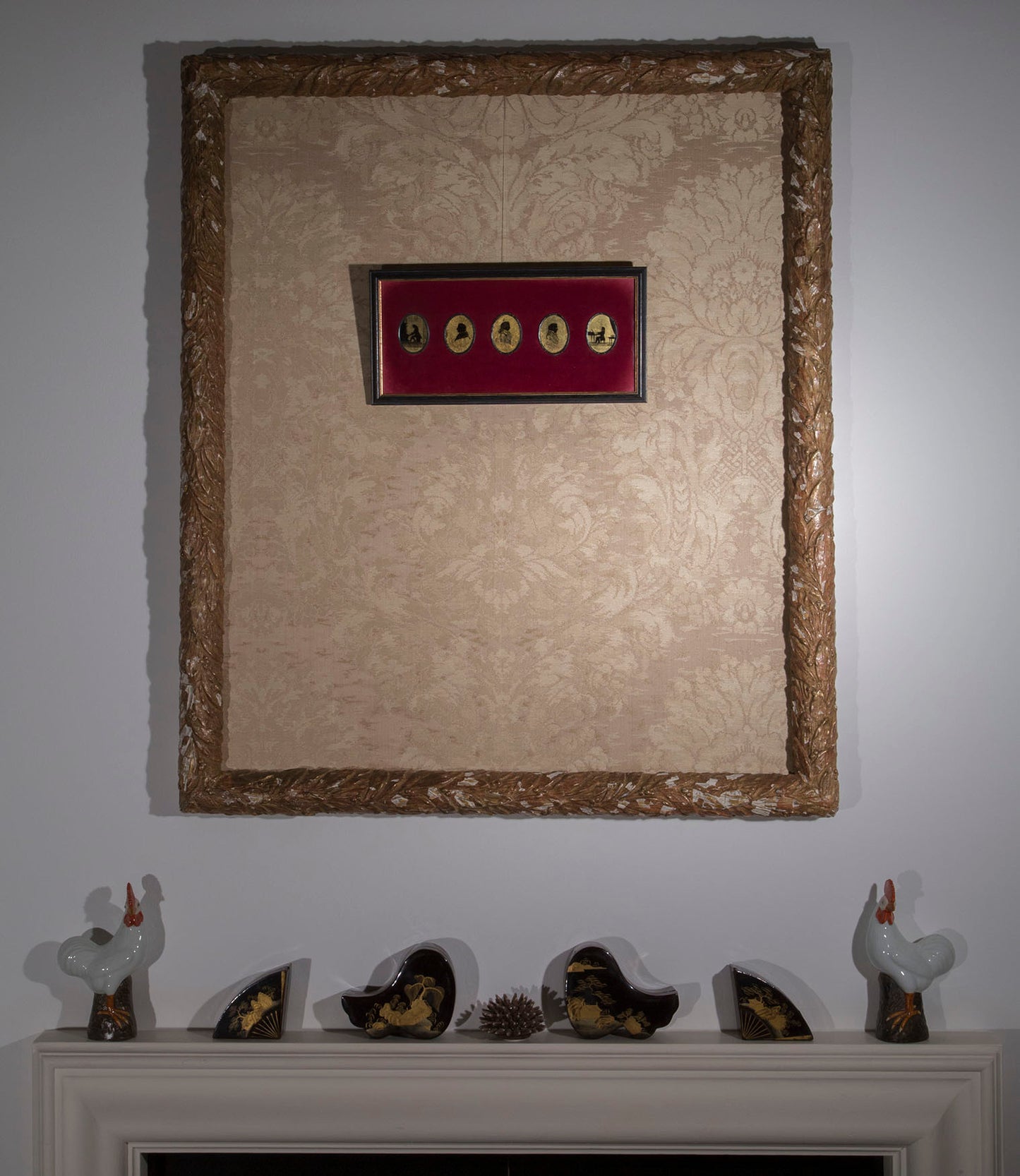 19th Century Verre Églomisé Silhouettes of Classical Composers