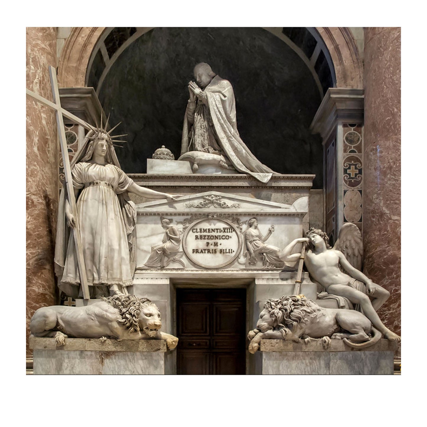 Pair of Canova Lions Sculptures