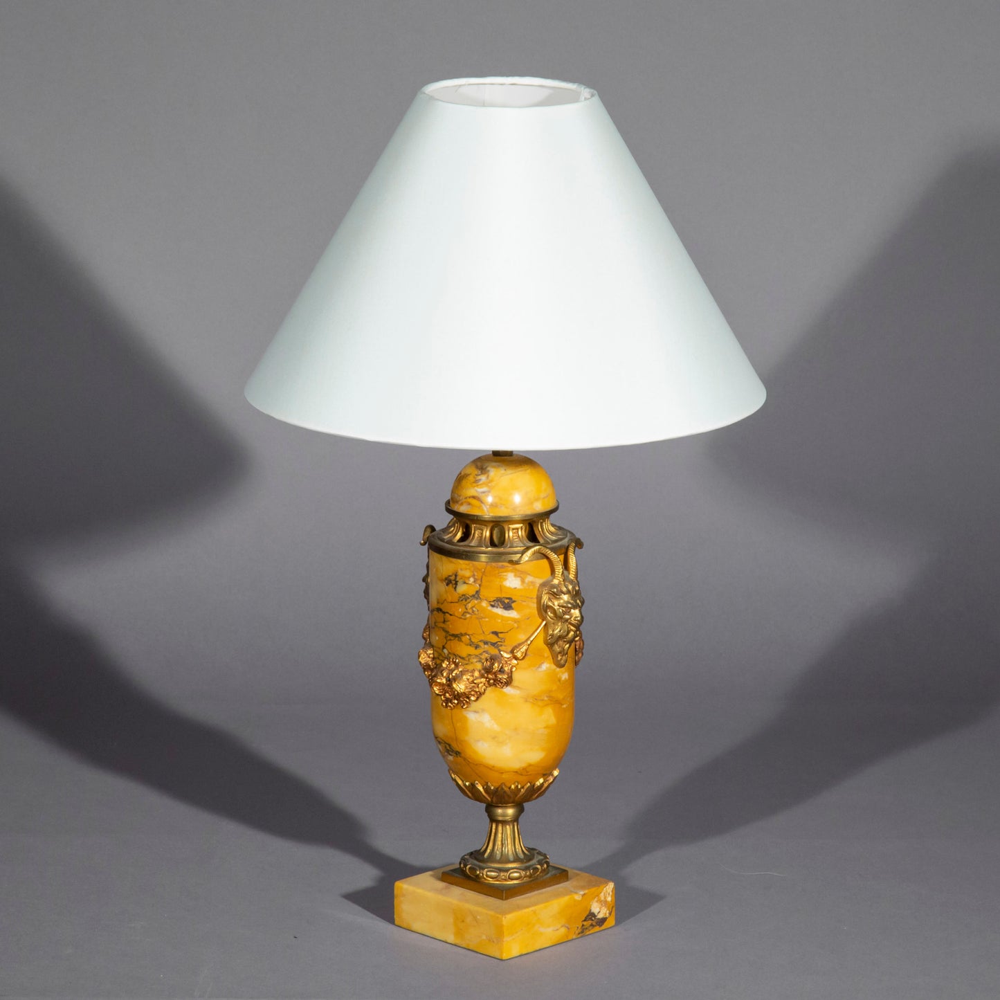 Antique Siena Marble Urn Table Lamp