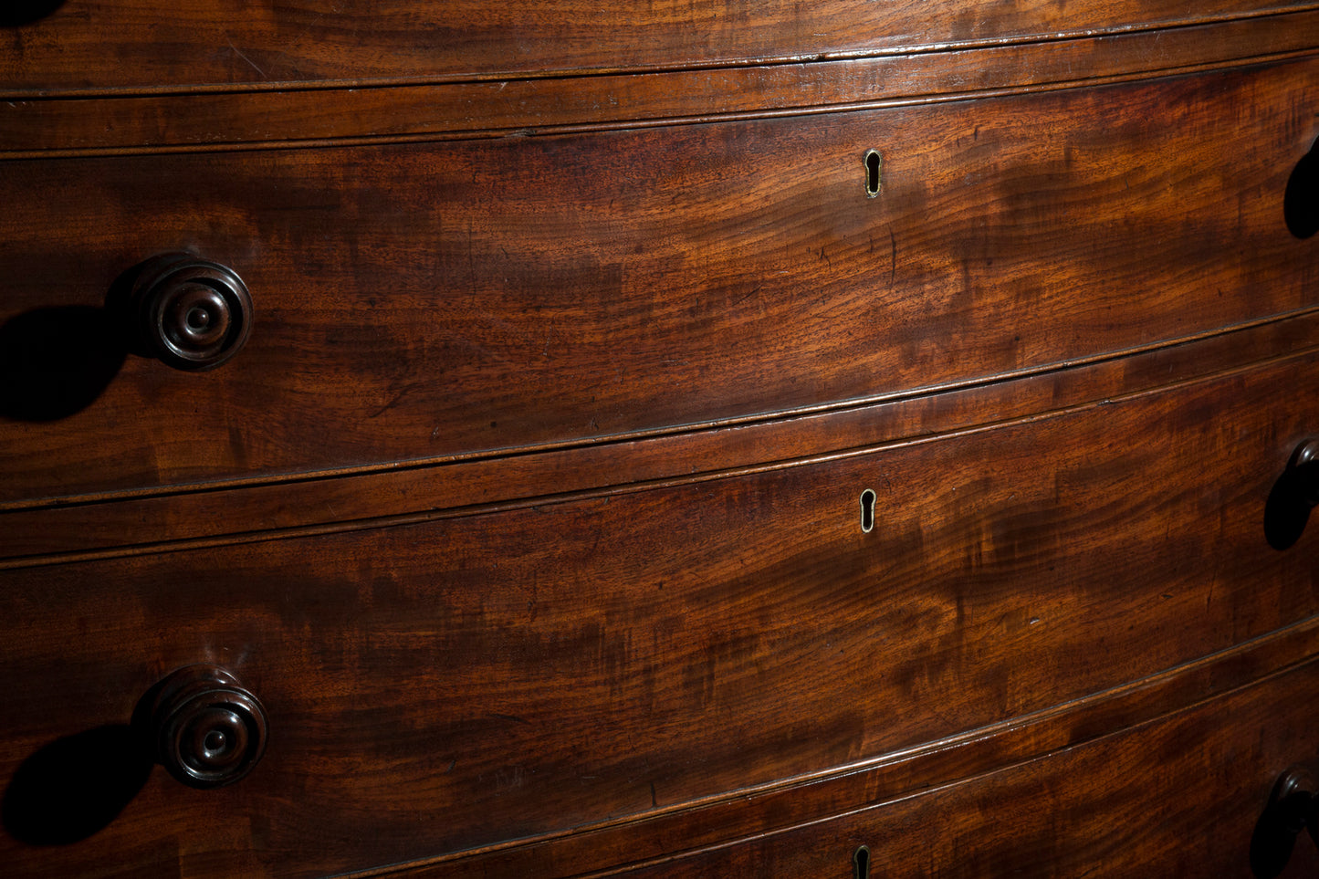 George III Mahogany Bow-Front Commode, Attributed to Gillows