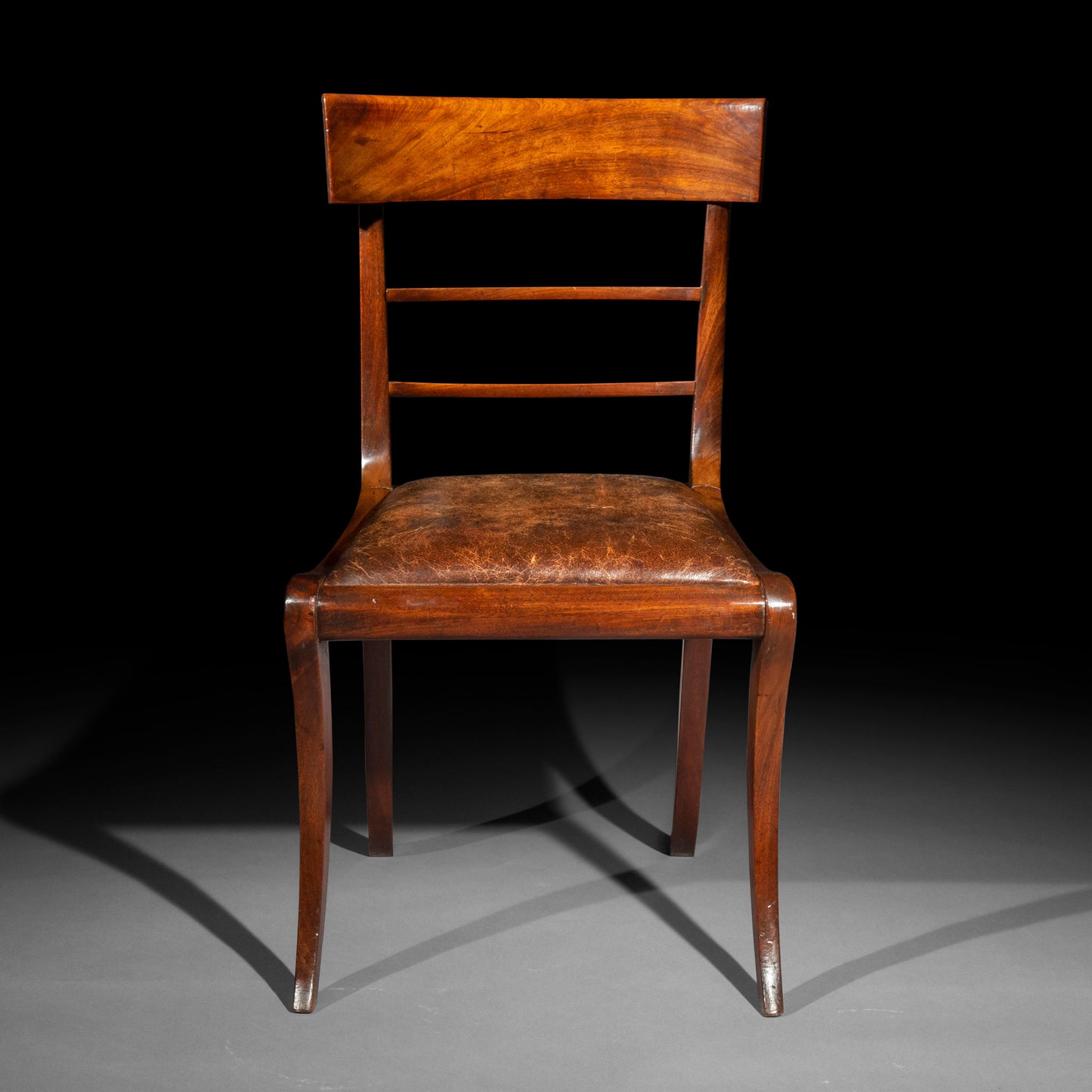 Set of Six Regency Mahogany Klismos Chairs