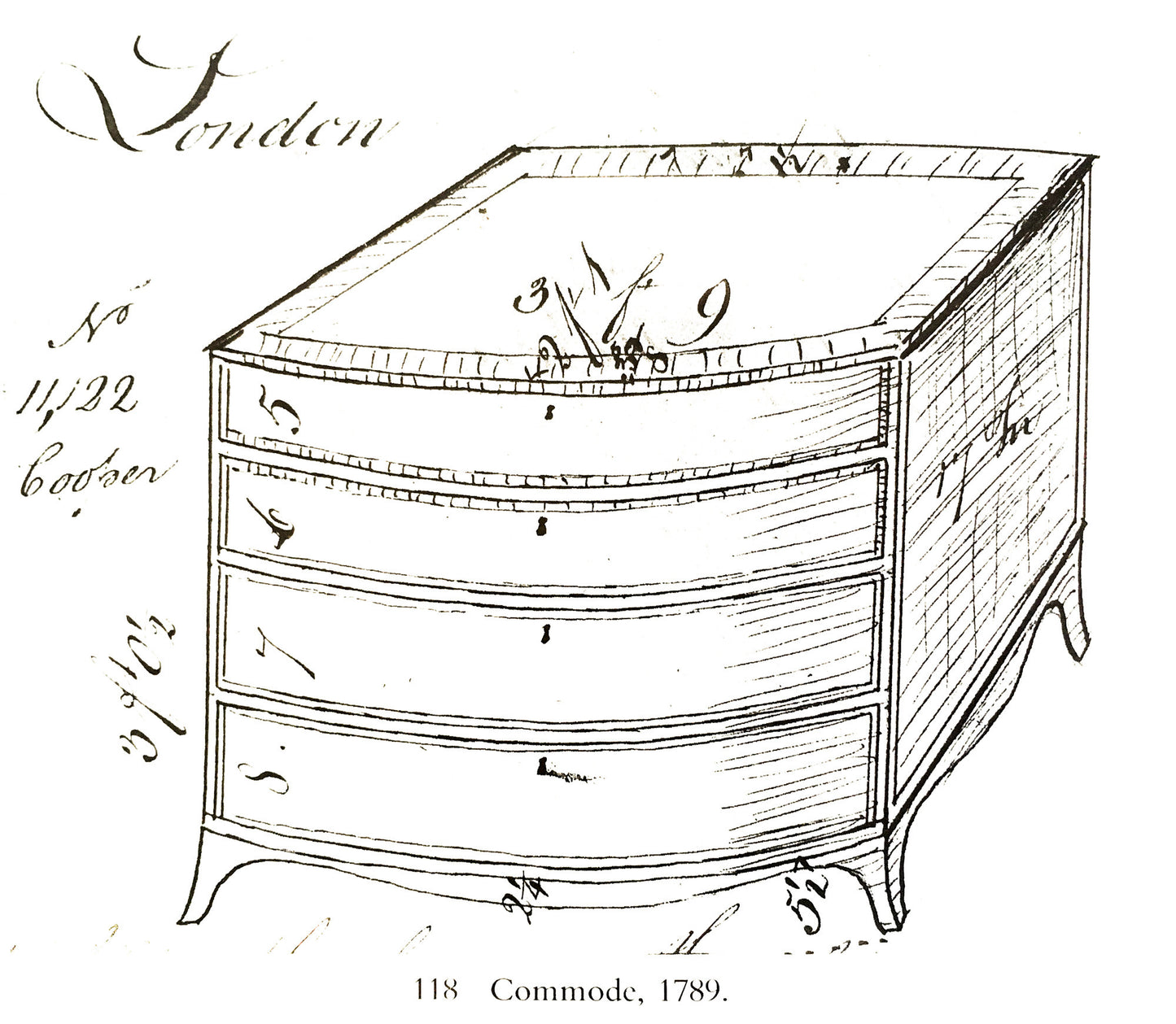 George III Mahogany Bow-Front Commode, Attributed to Gillows