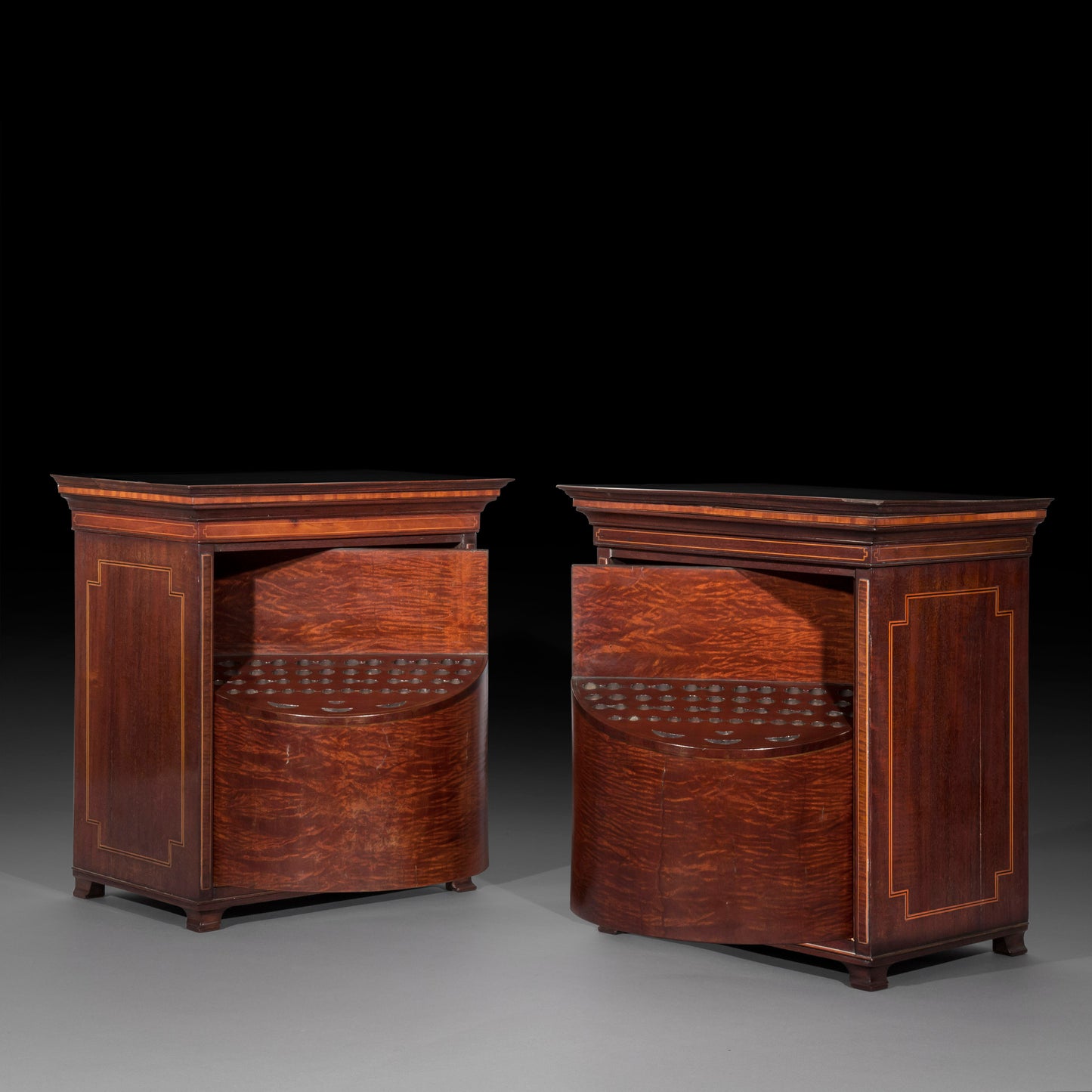 Pair of Regency Revolving Cutlery Boxes