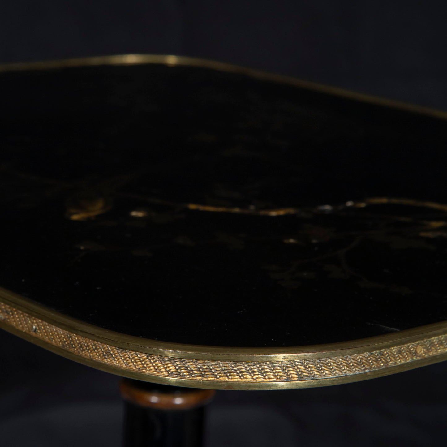 Regency Black Lacquer Chinoiserie Lamp Table
