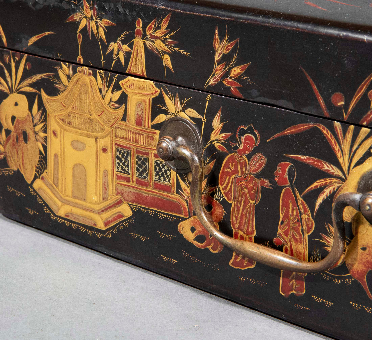 Large 19th Century Chinoiserie Lacquer Box