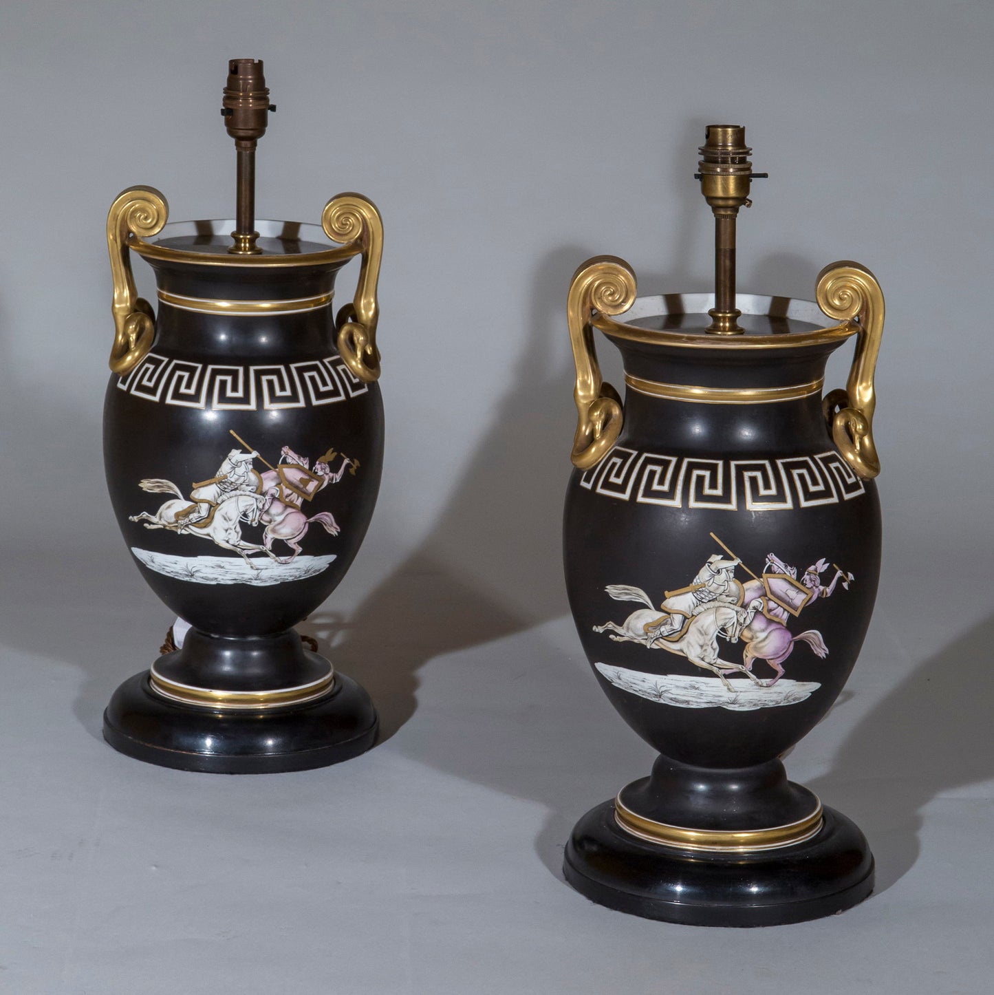 Pair of 19th Century Neoclassical Vase Lamps