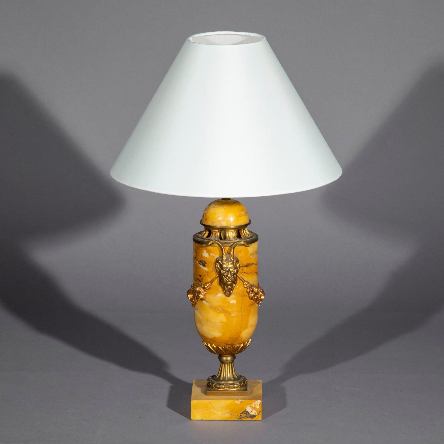 Antique Siena Marble Urn Table Lamp
