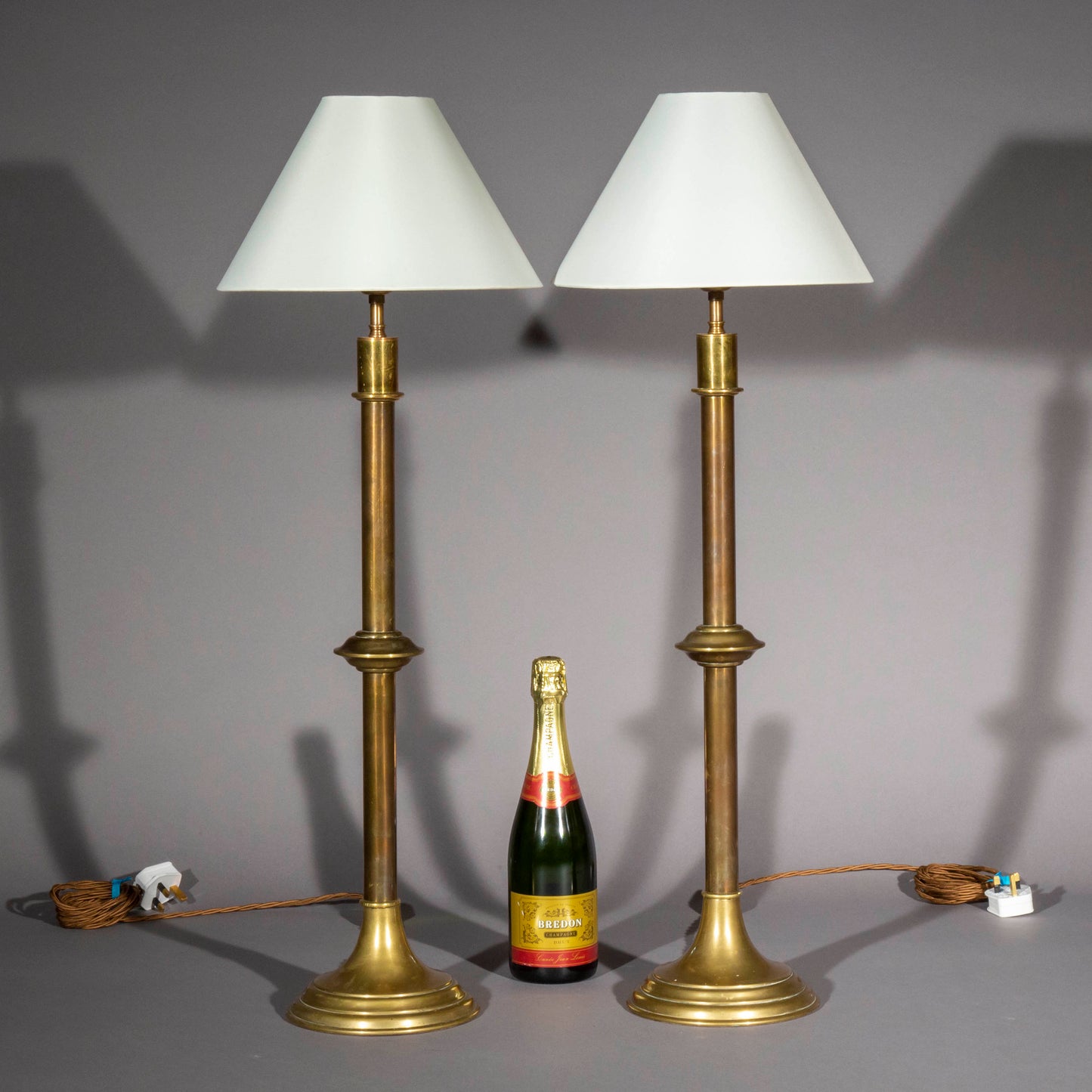 Pair of Tall Brass Table Lamps
